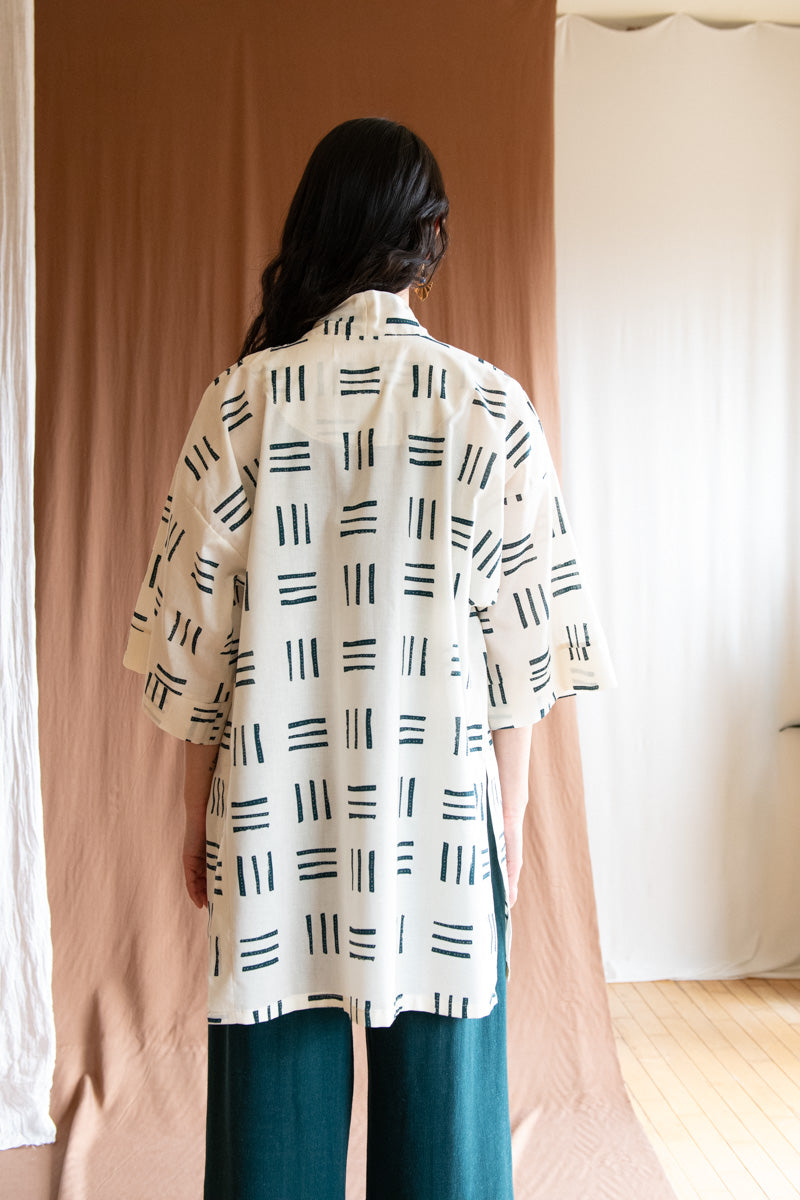 Veste Mirano - Traits crème coton 100 % bio -