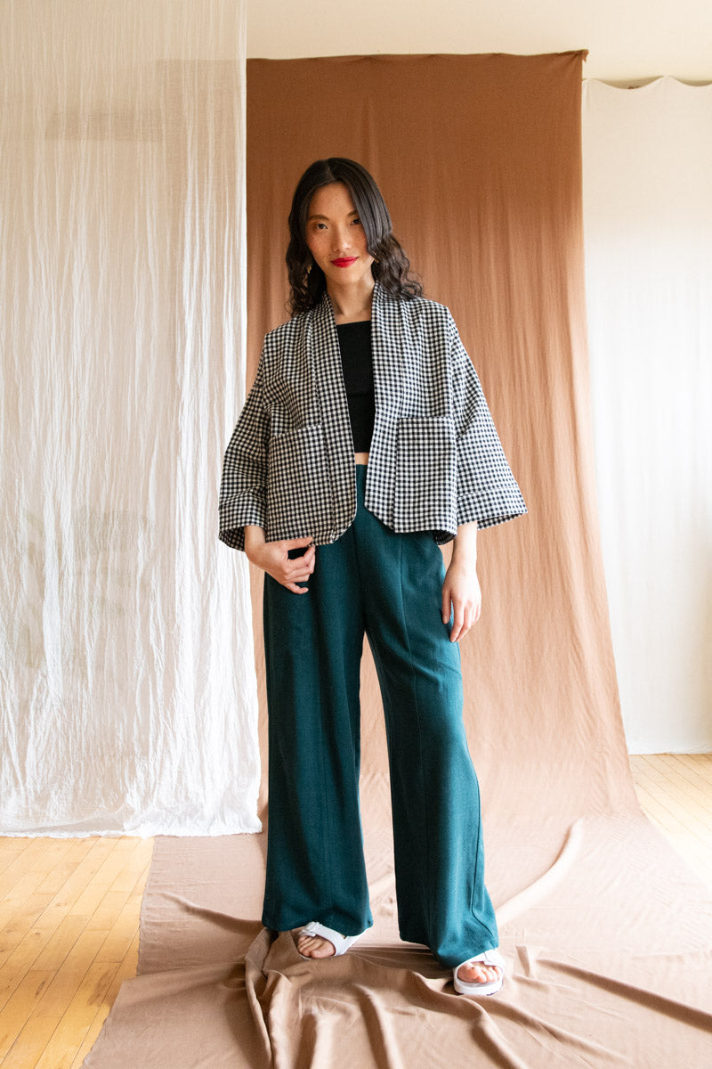 Veste Pisa - Vichy Gingham Noir & Blanc 100% coton bio