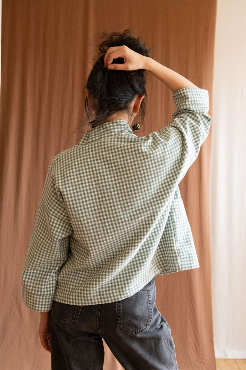 Veste Pisa - Vichy Sauge en coton bio -