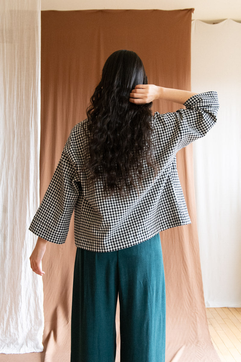 Veste Pisa - Vichy Gingham Noir & Blanc 100% coton bio
