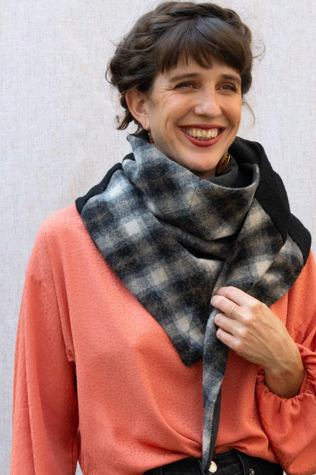 Foulard Jane Gris & Noir