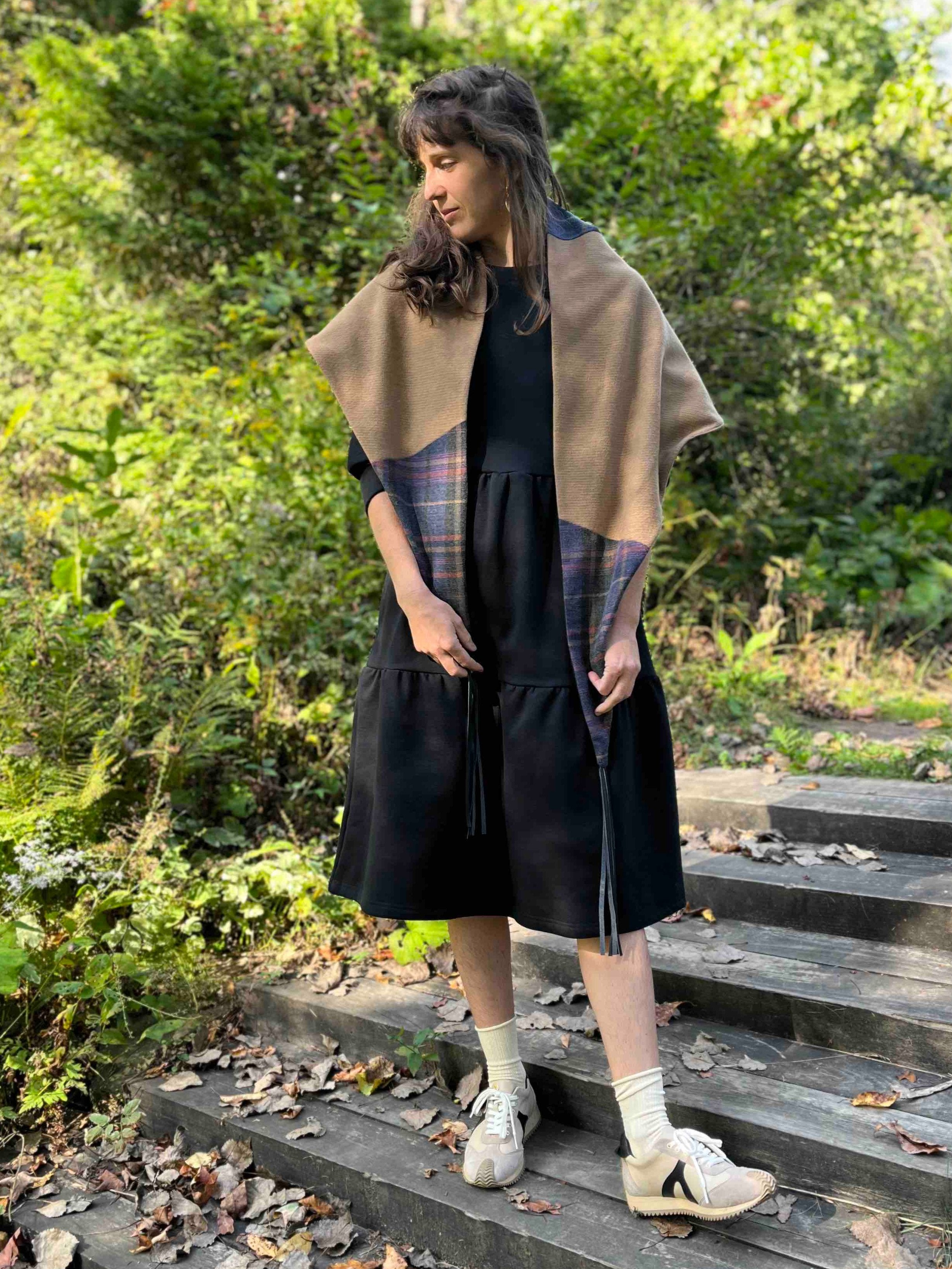 Foulard Indiana Carreaux Franges