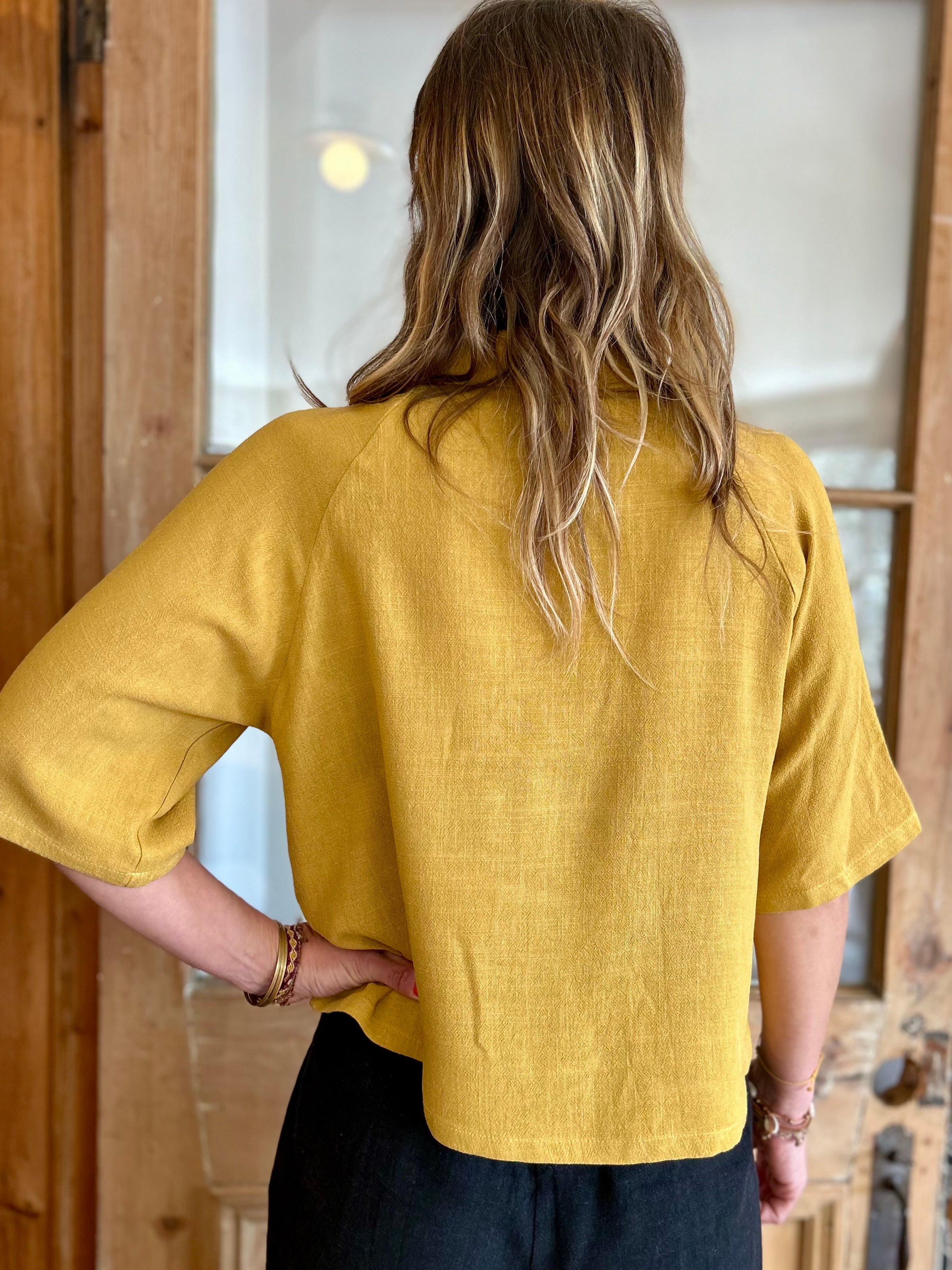 Blouse Hosta Moutarde Rayonne & Lin