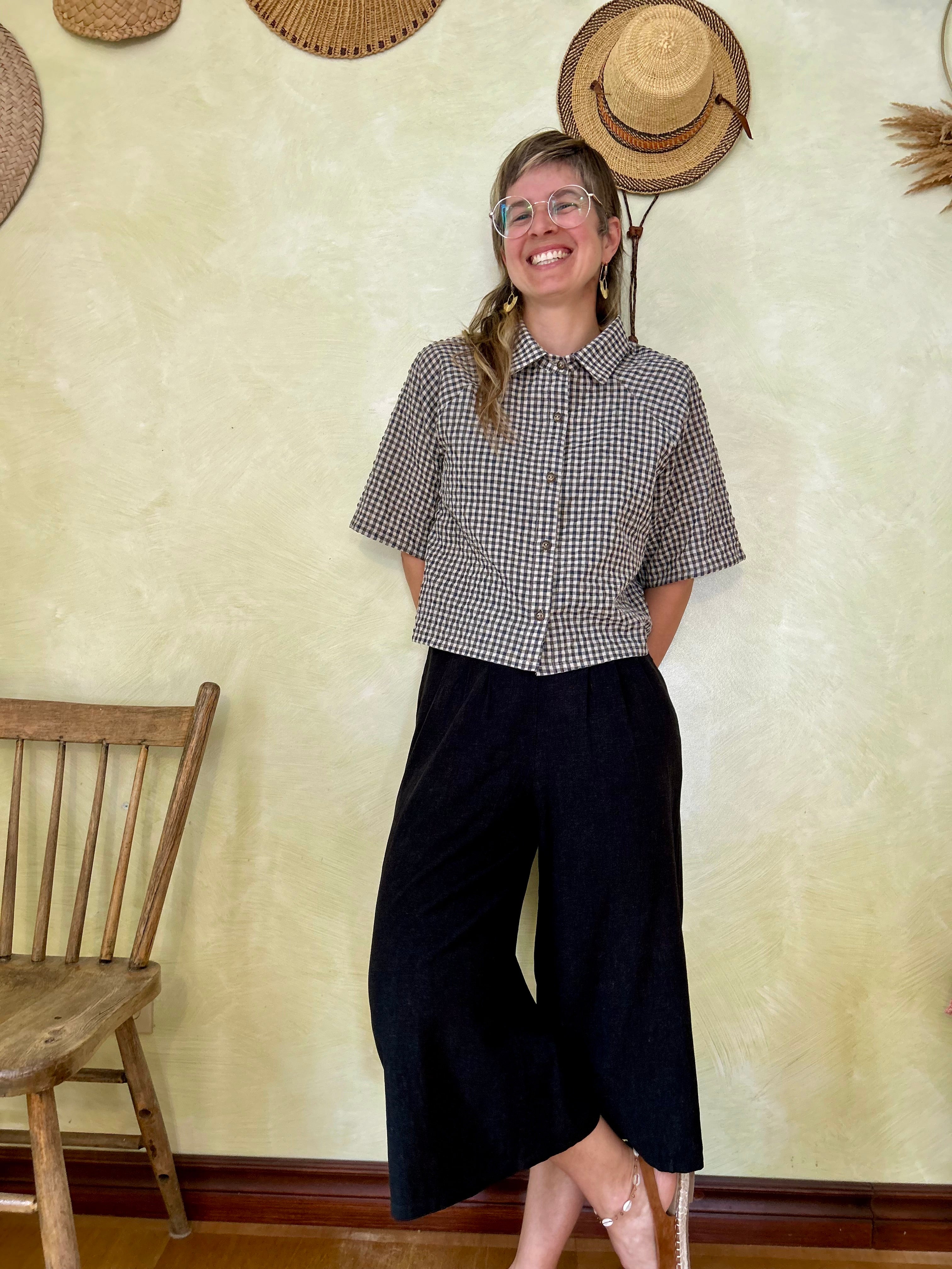 Blouse Hosta Vichy Teal