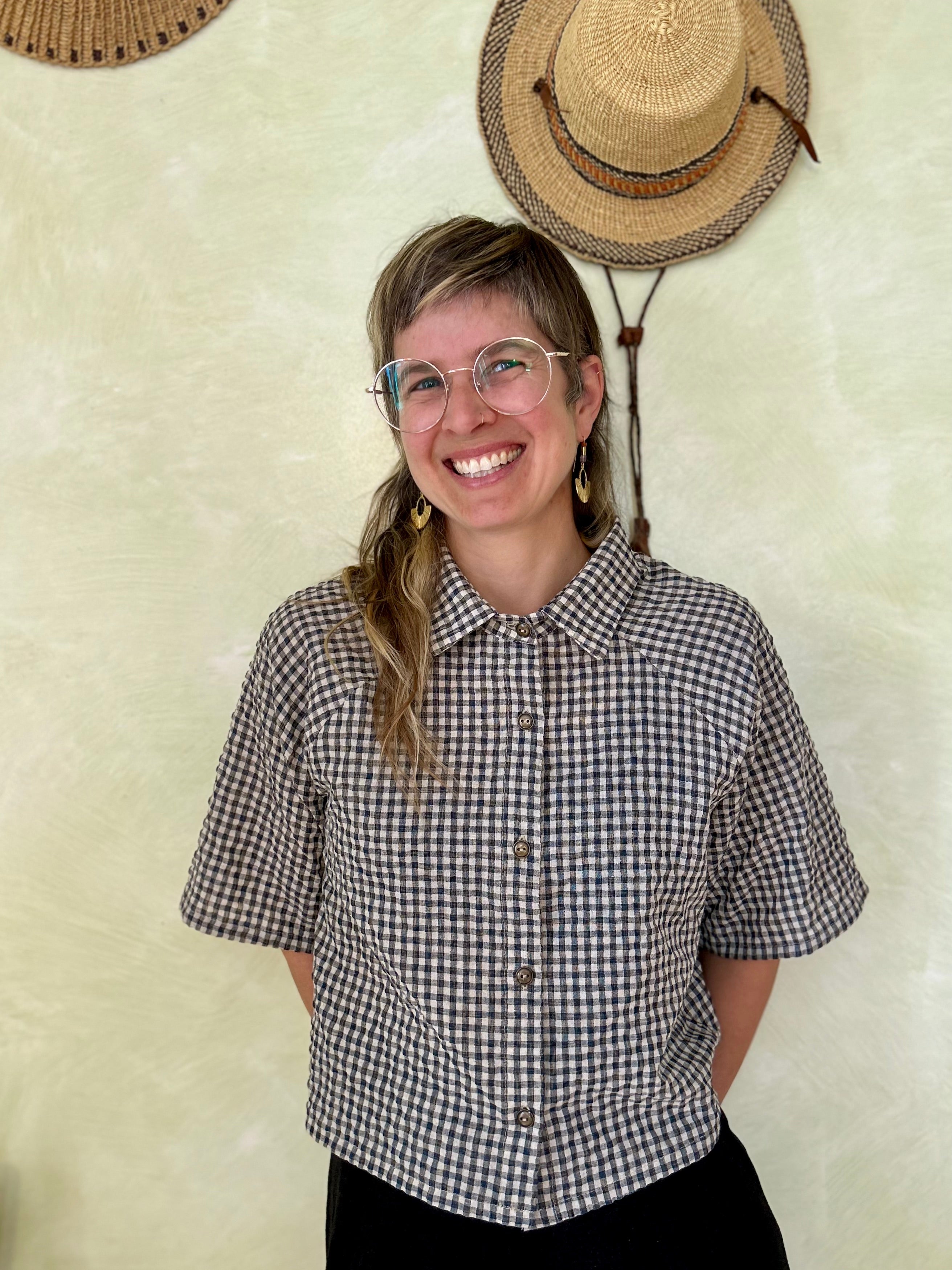 Blouse Hosta Vichy Teal