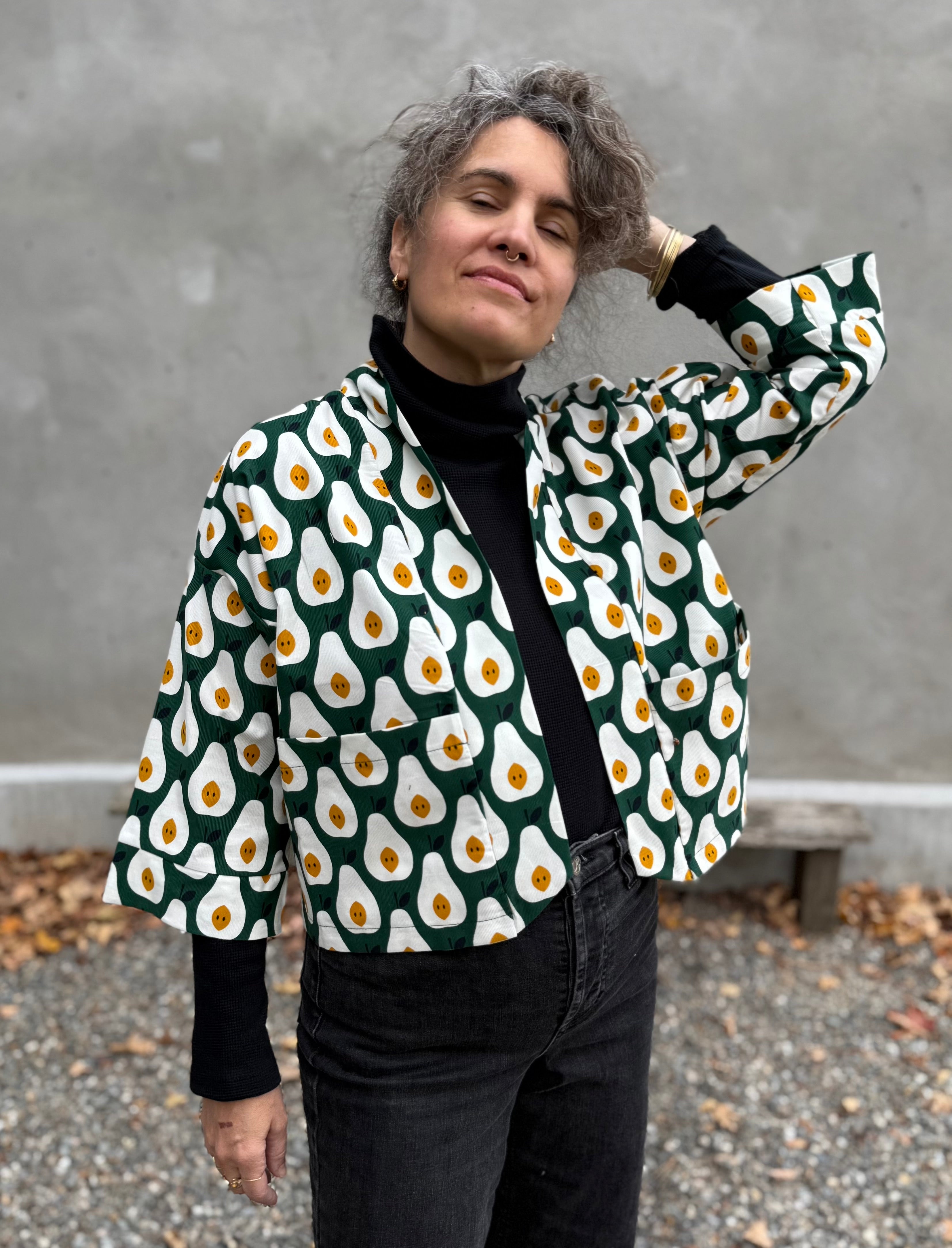 Veste Magnolia- Poires -corduroy fin biologique