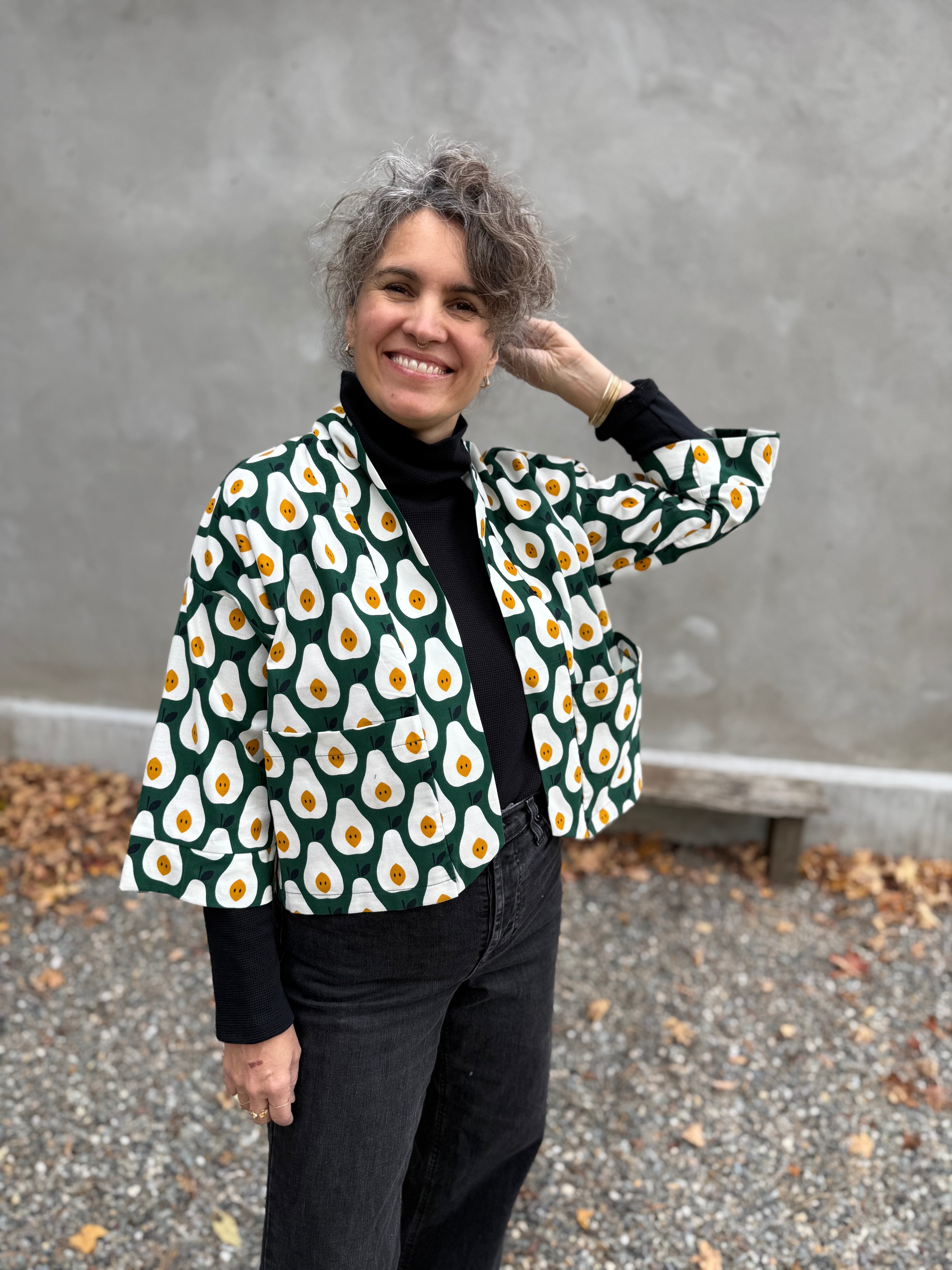 Veste Magnolia- Poires -corduroy fin biologique