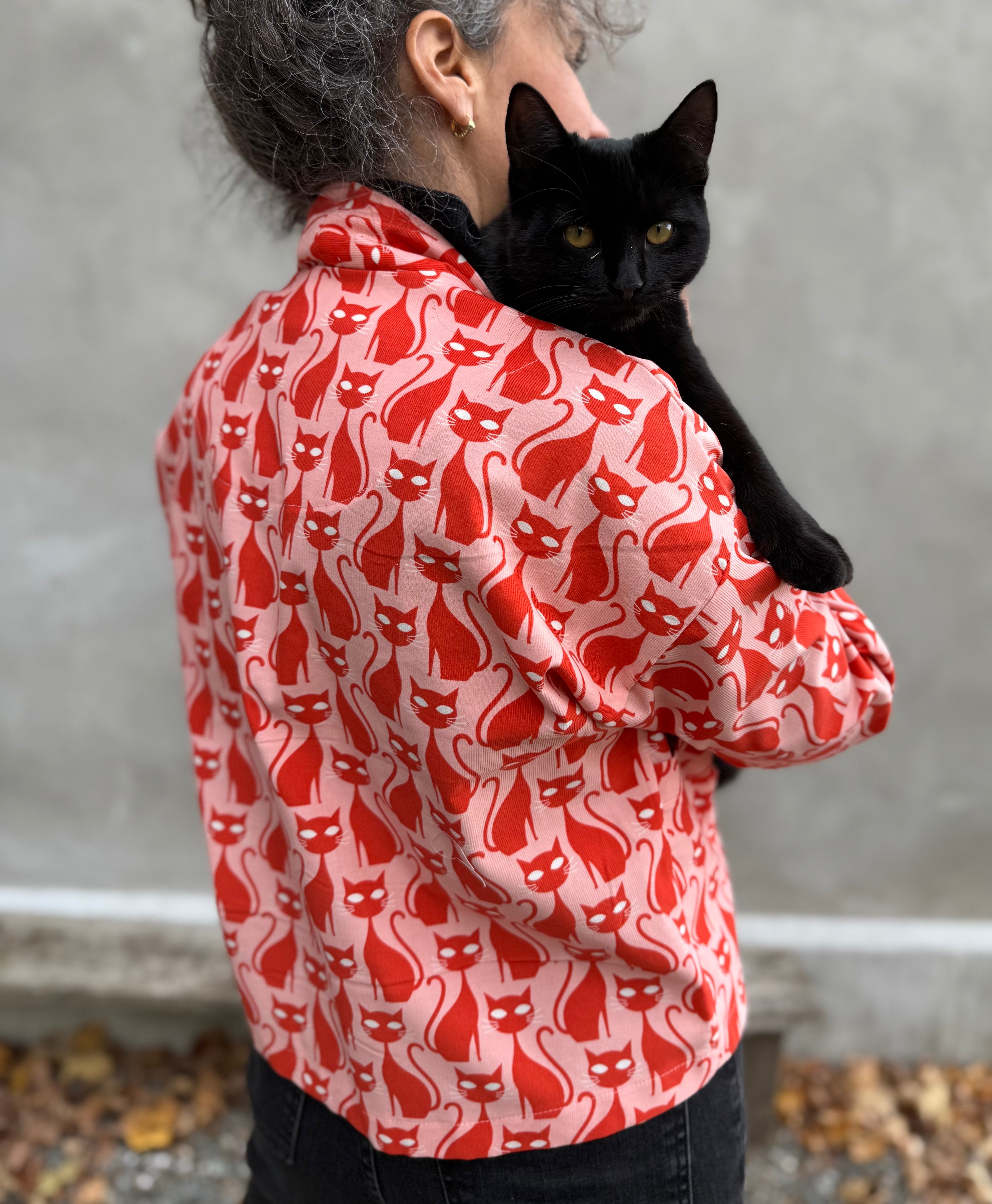 Veste Magnolia- CHATS ROSES -corduroy fin biologique