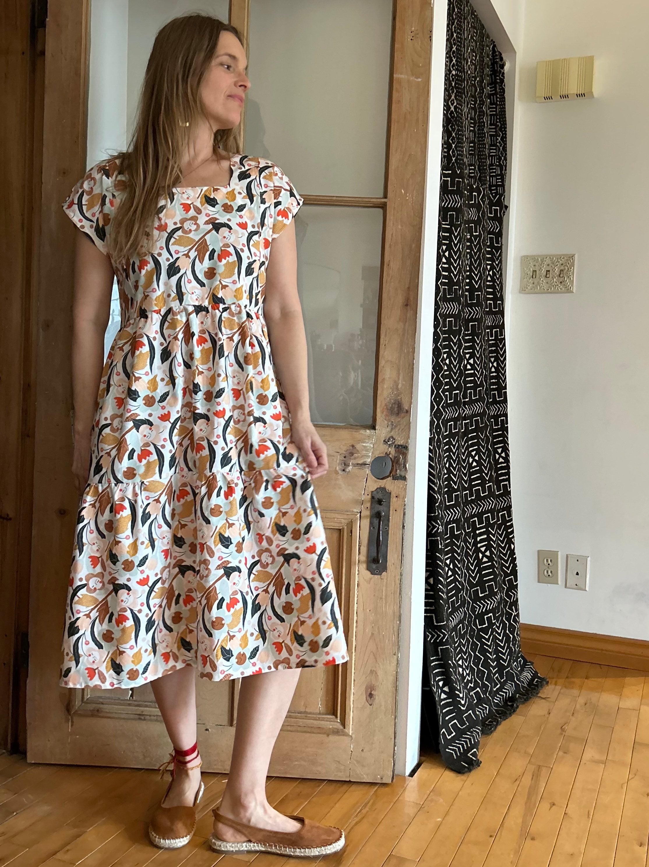 Robe Lavandula Fleurs crèmes Coton Bio