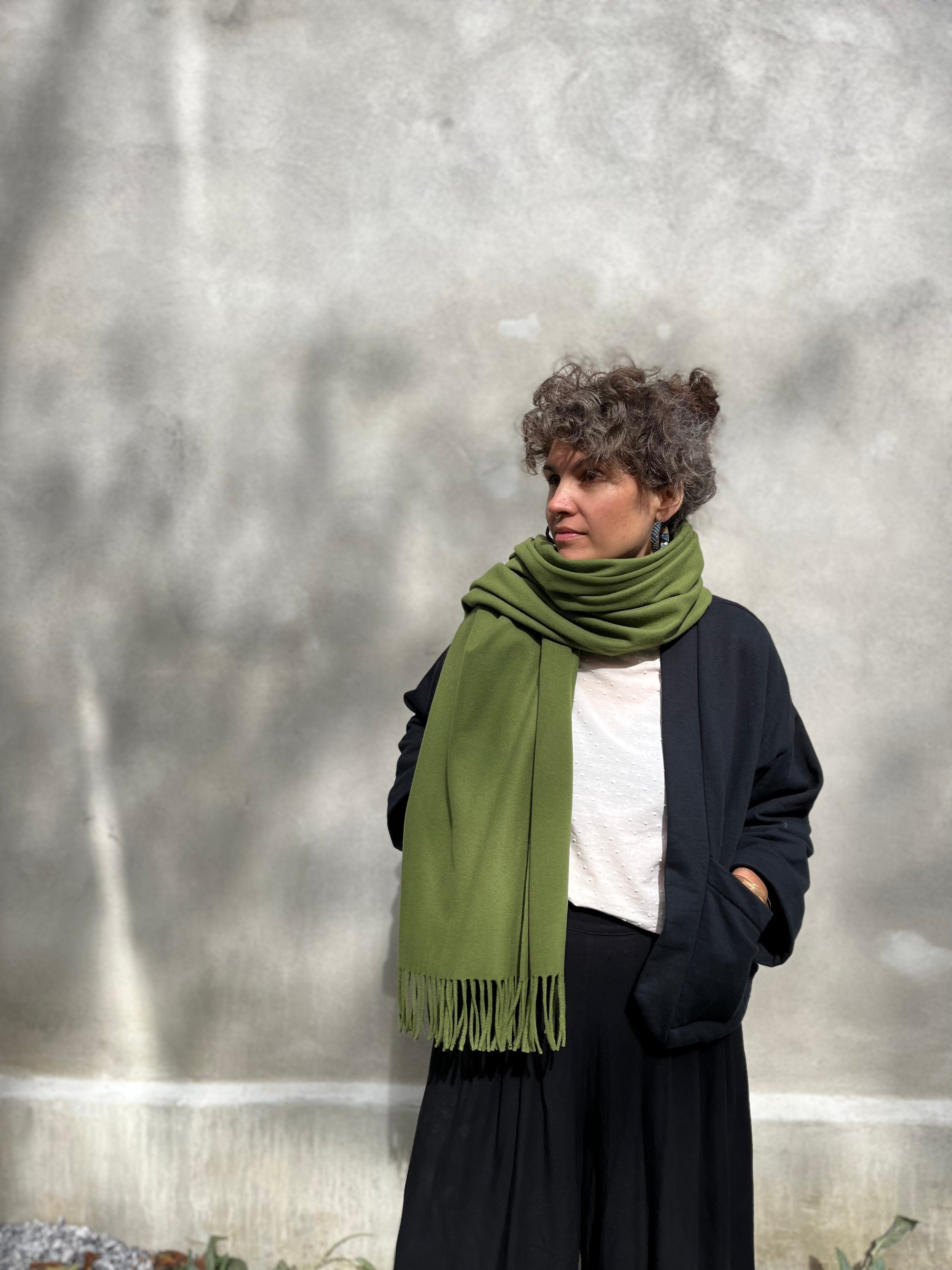 Foulard / Châle Lime 100 % laine