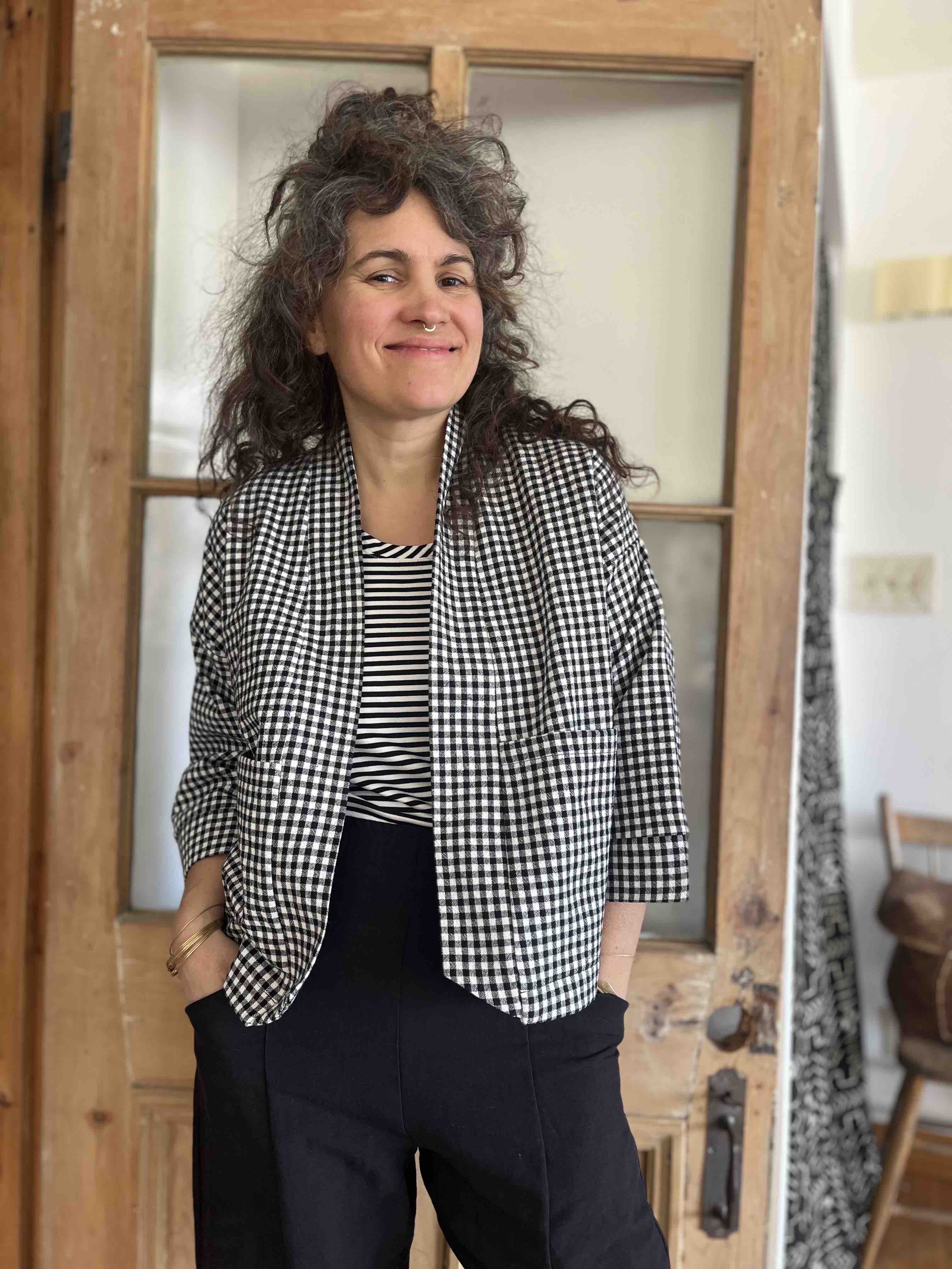 Veste Pisa - Vichy Gingham Noir & Blanc 100% coton bio