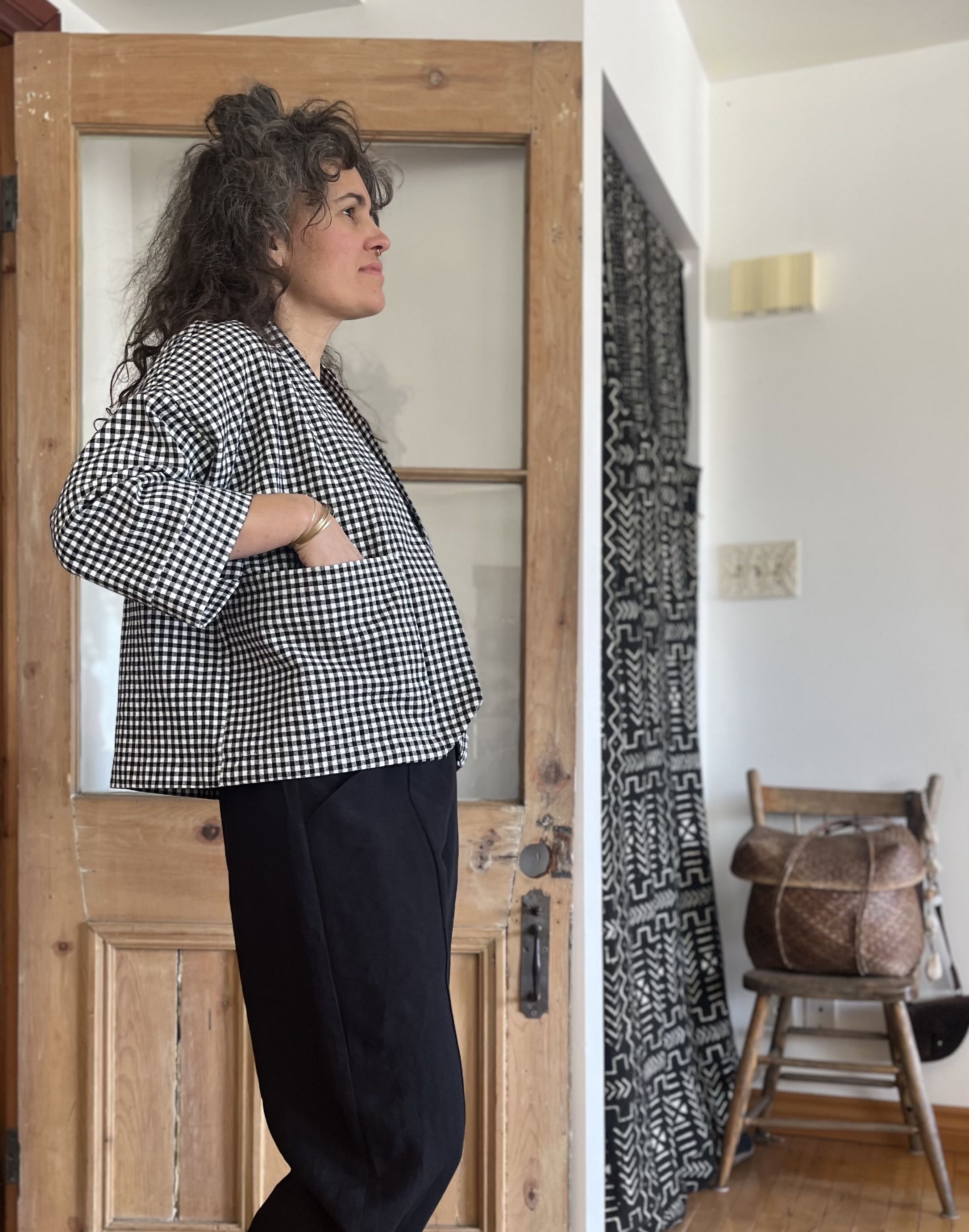 Veste Pisa - Vichy Gingham Noir & Blanc 100% coton bio