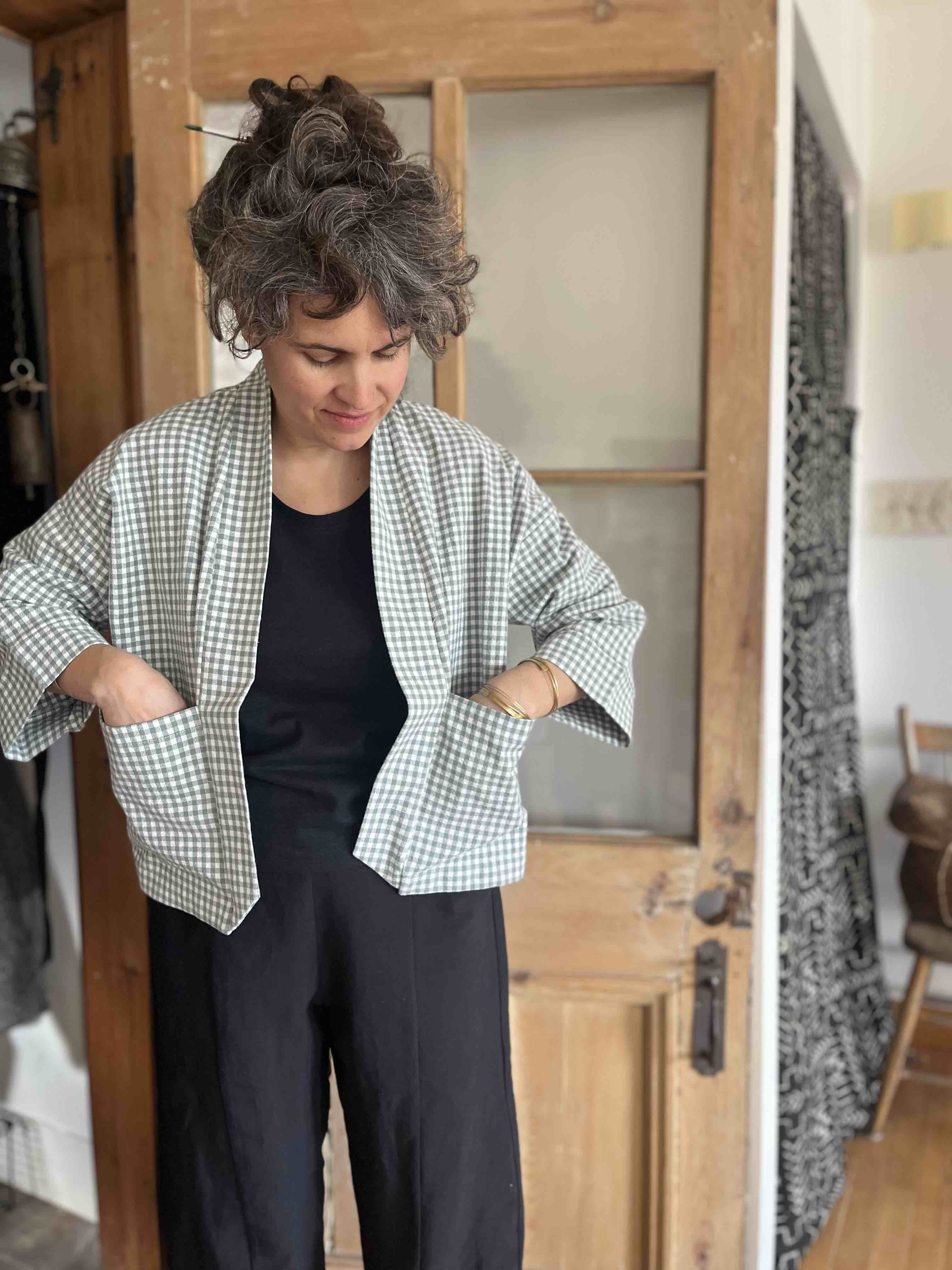 Veste Pisa - Vichy Sauge en coton bio -