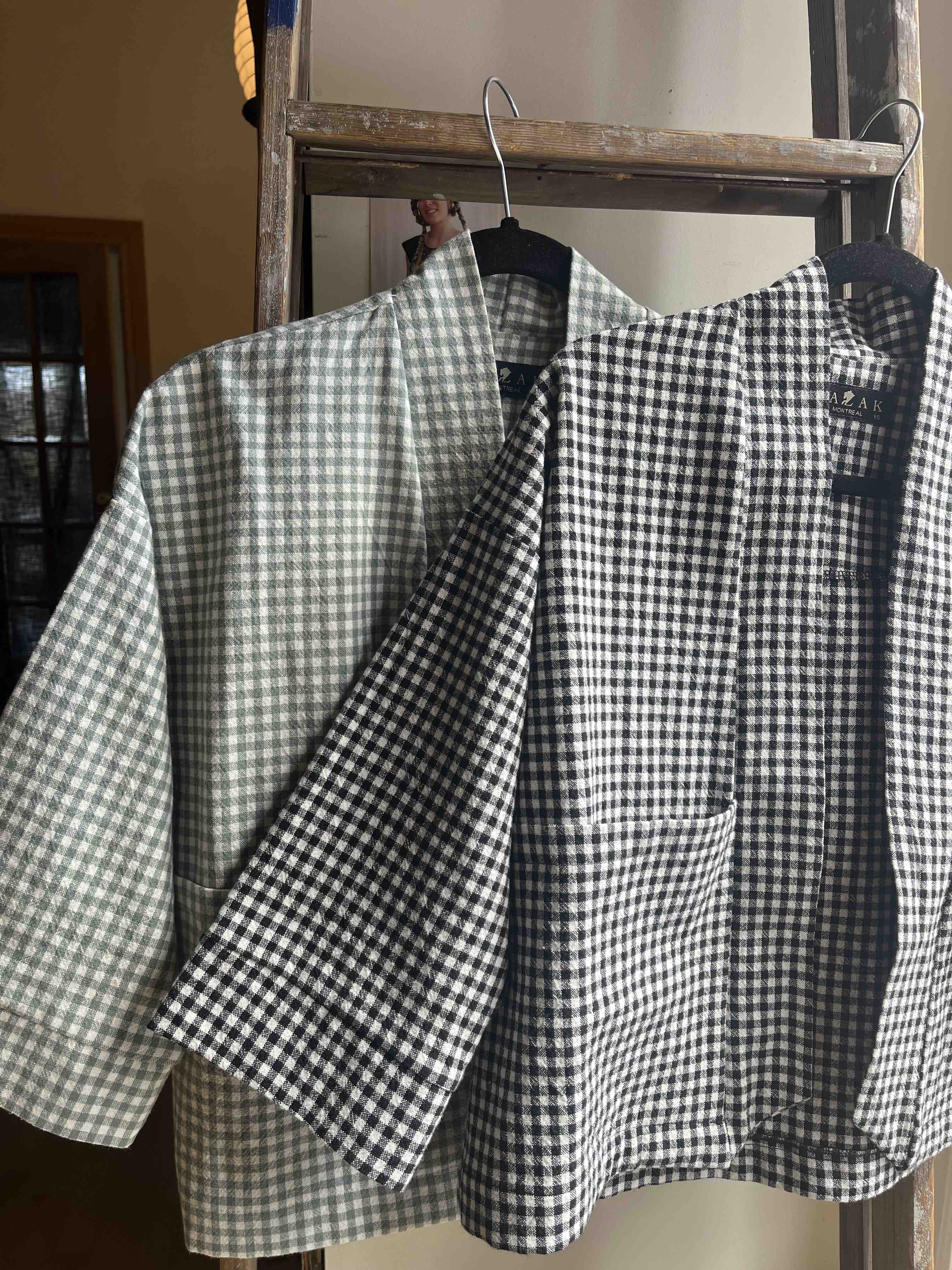 Veste Pisa - Vichy Sauge en coton bio -
