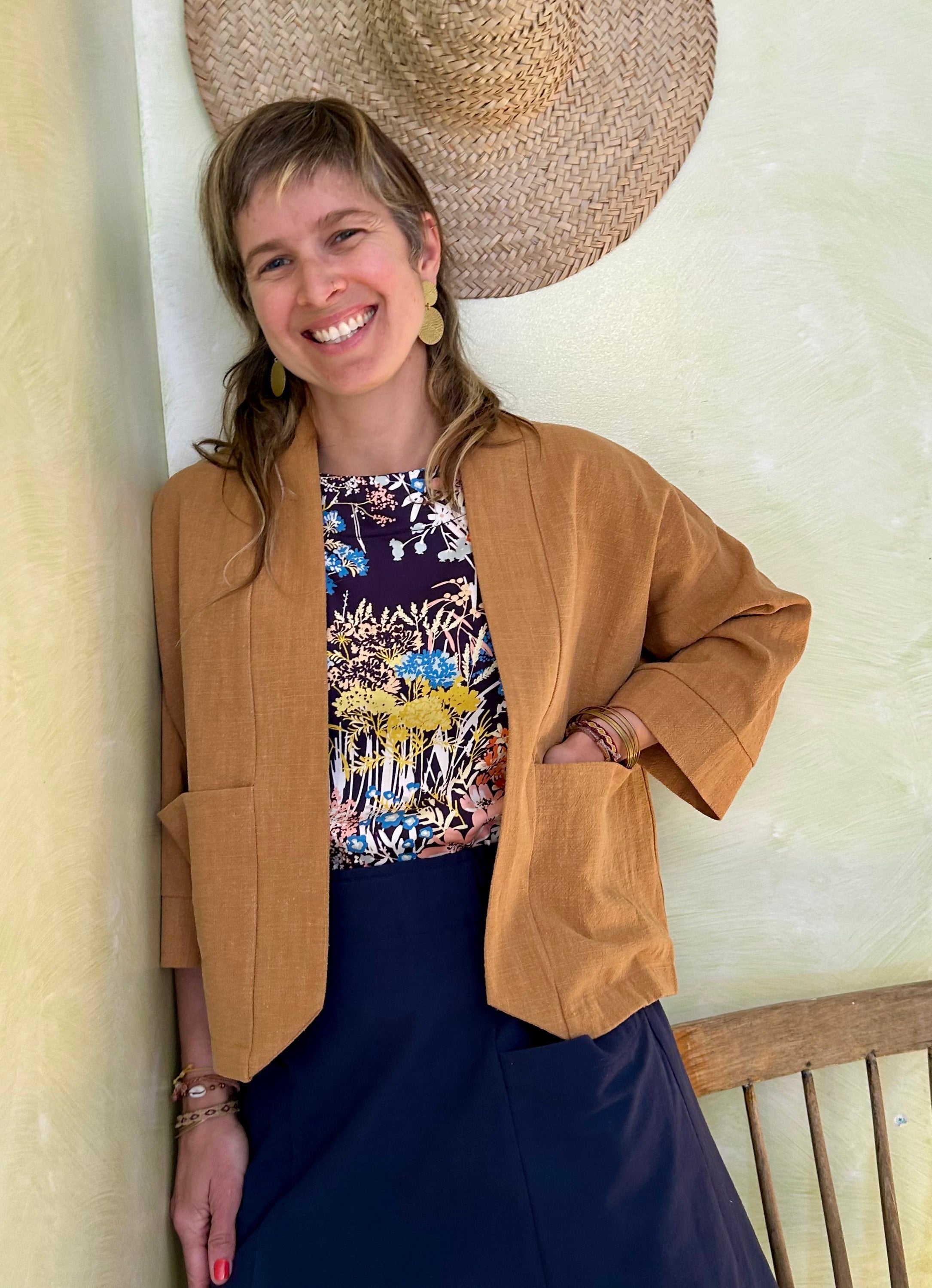 Veste kimono Magnolia- Ramie Curcuma