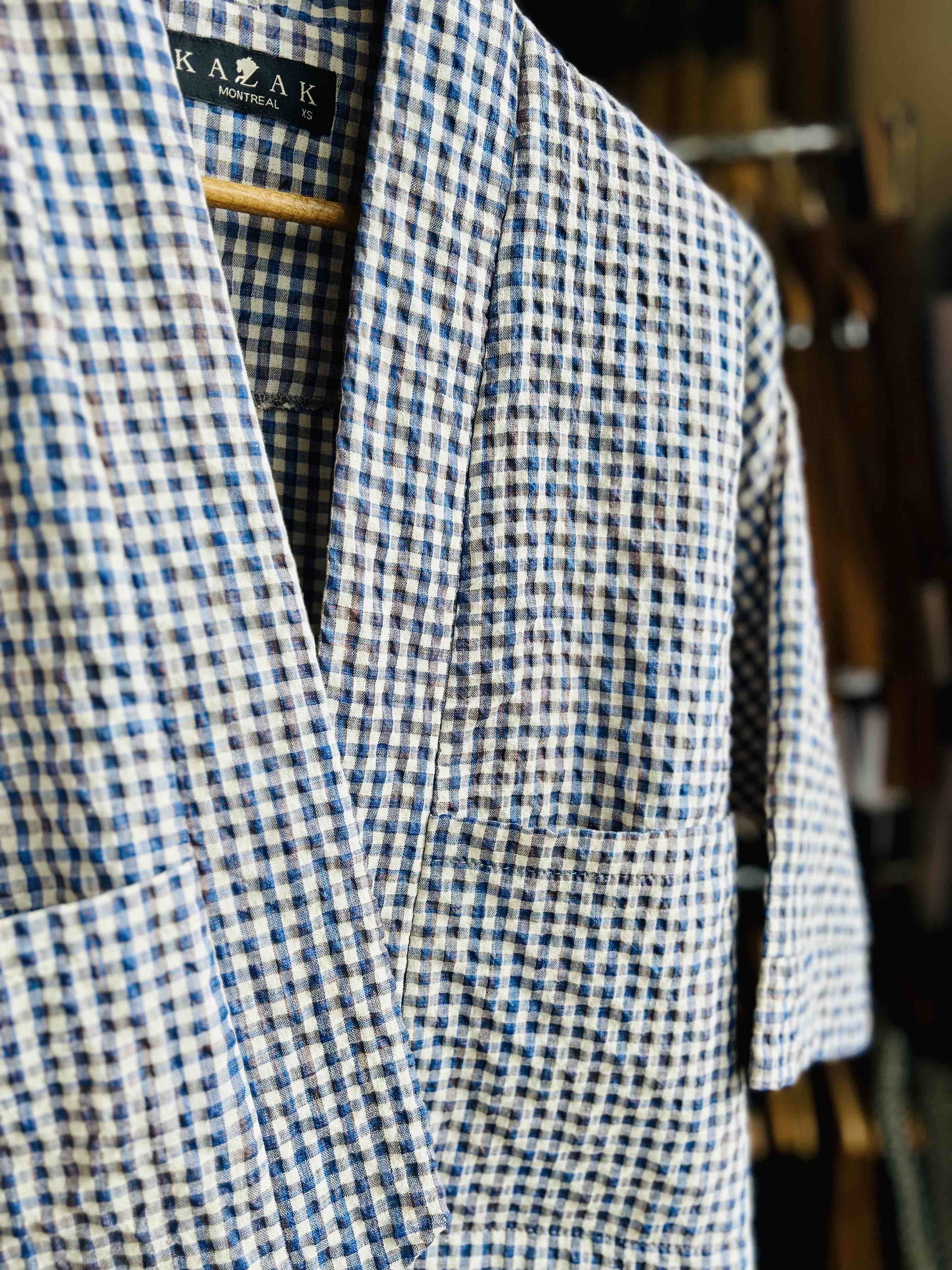 Veste kimono Magnolia- Vichy ciel