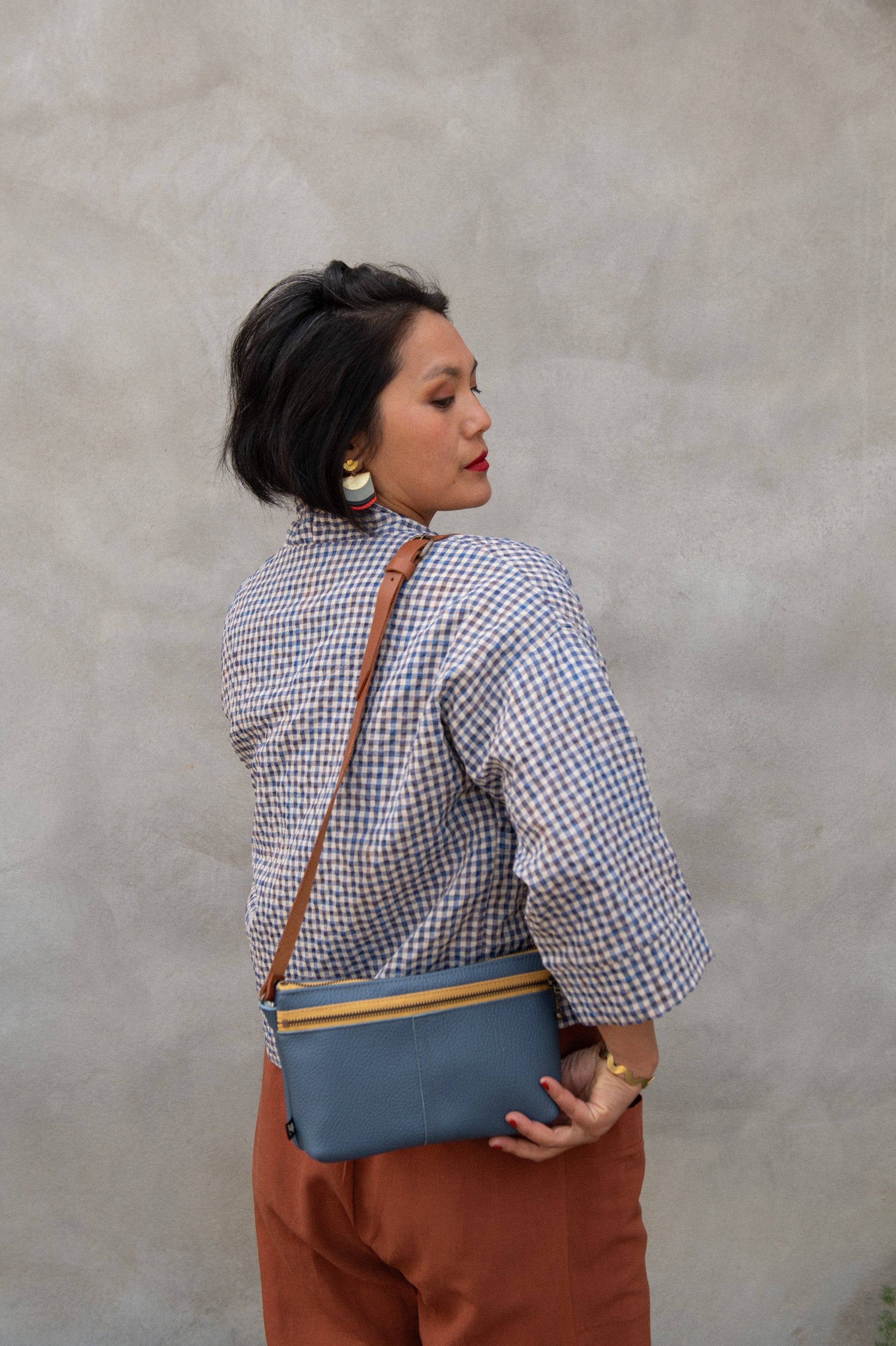 Veste kimono Magnolia- Vichy ciel
