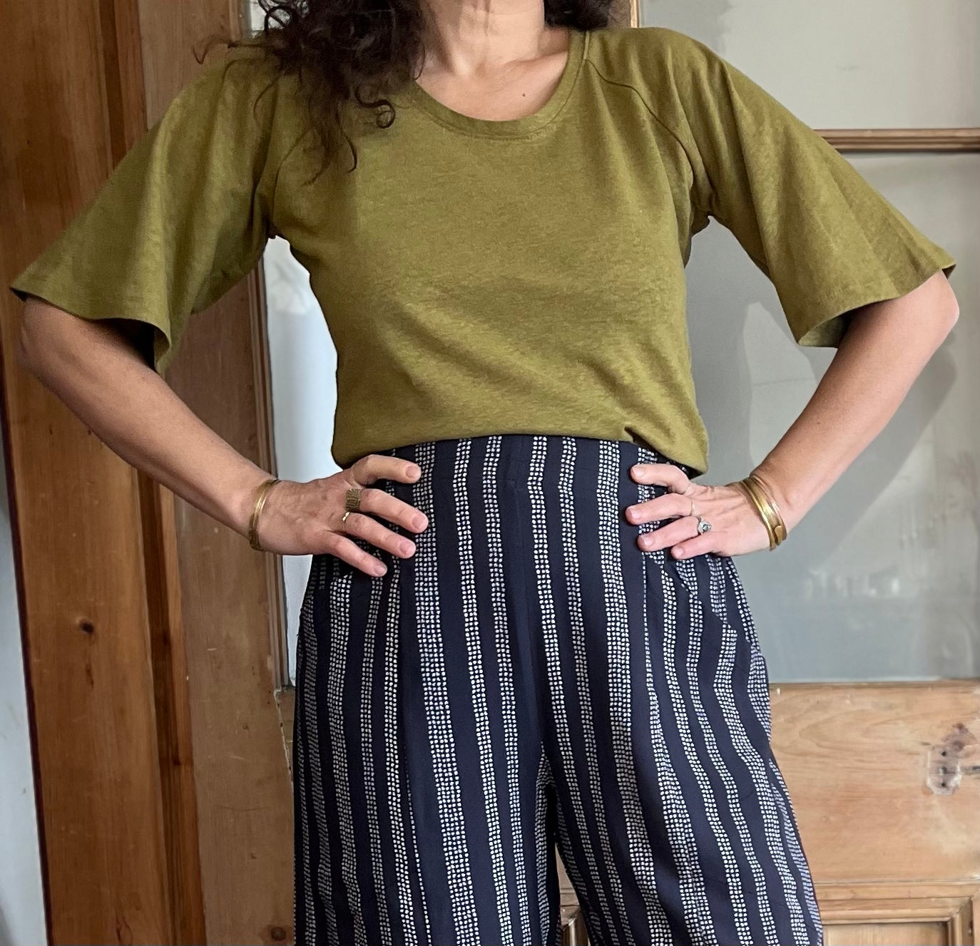 Pantalon Padoua - Points charbon en viscose Oeko-tex -