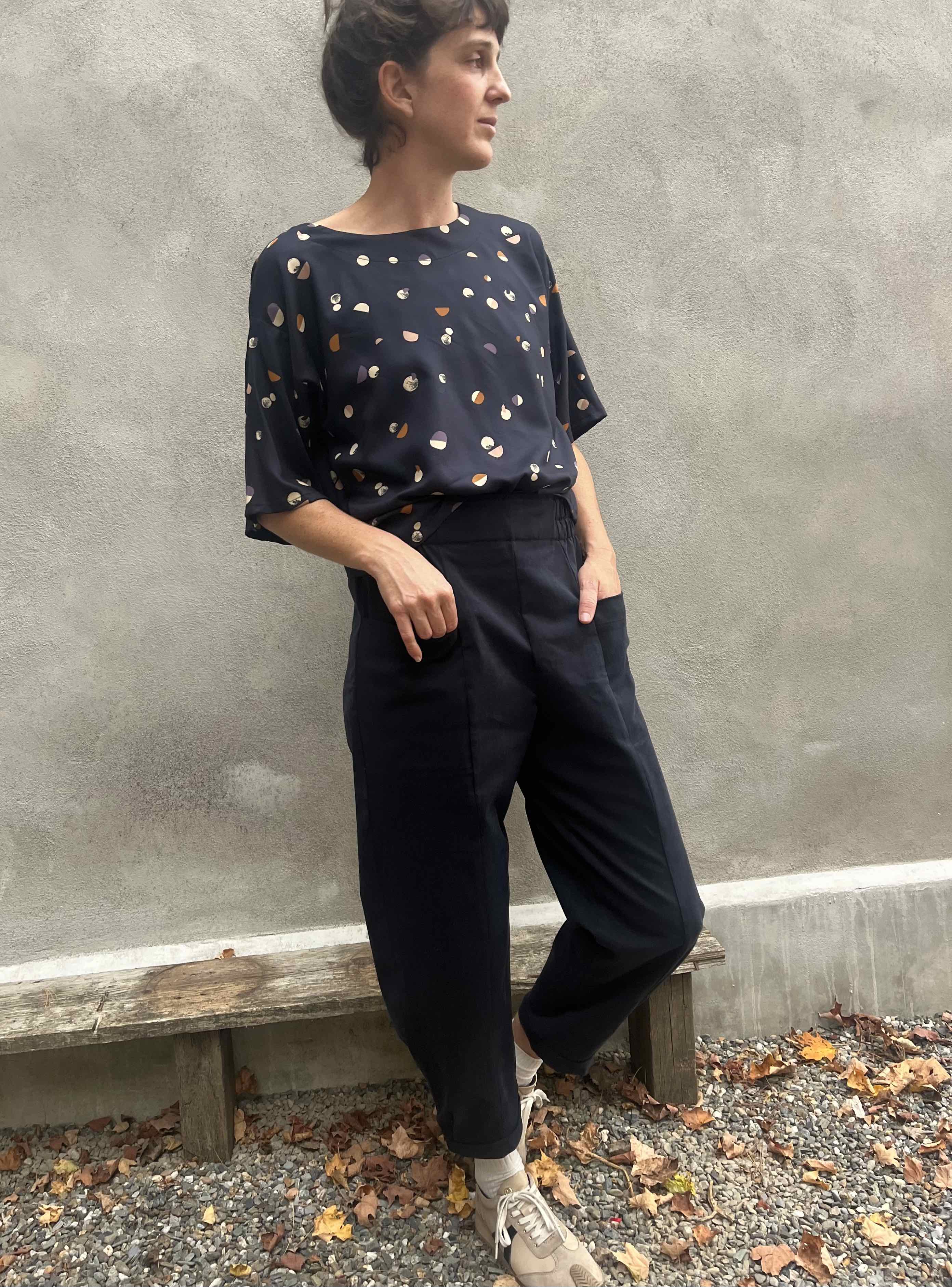 Pantalon NYSSA Marine -Lyocell coton OEKOTEX