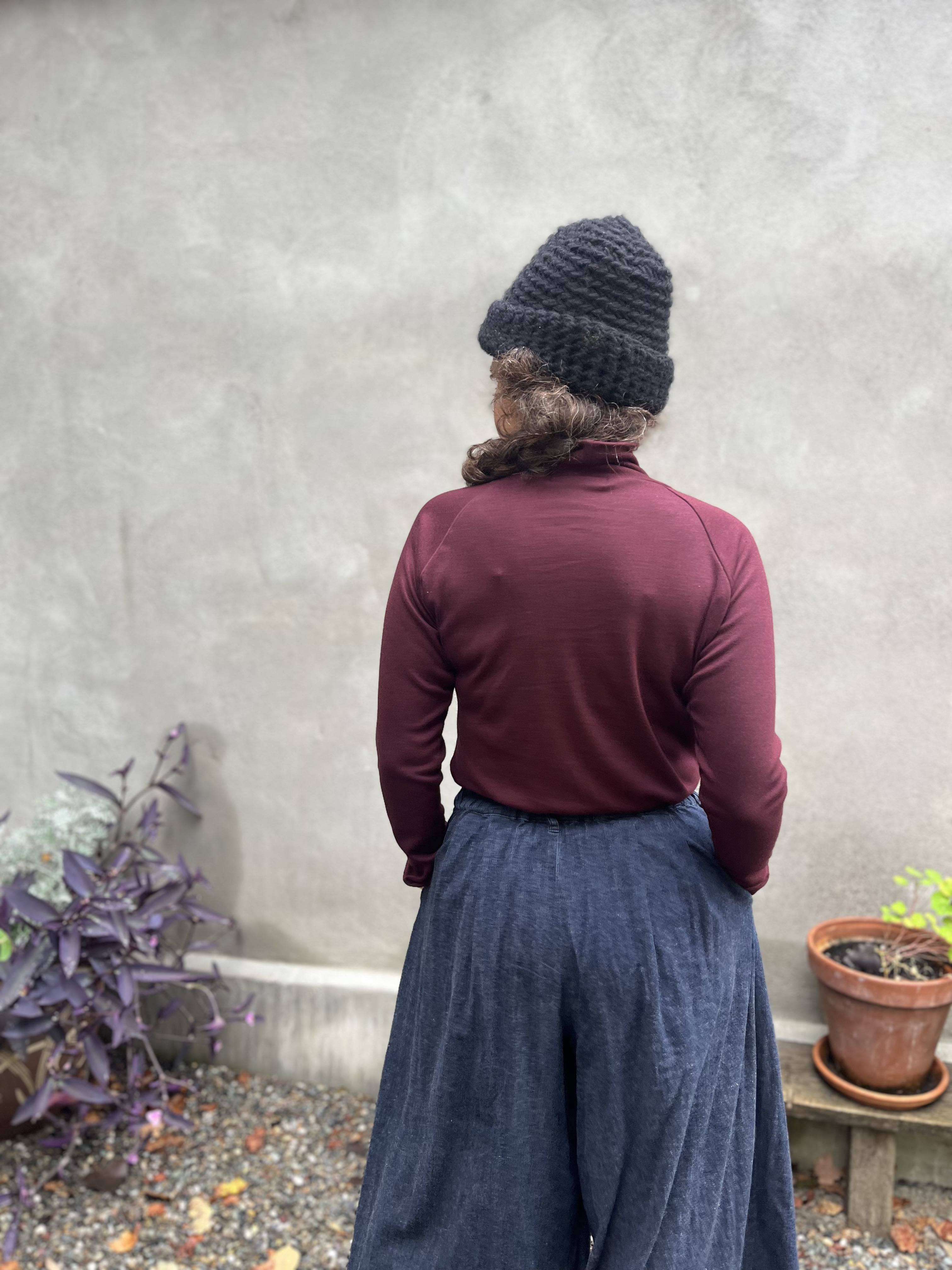 Col roulé raglan ORIS - Bordeaux Oeko-tex