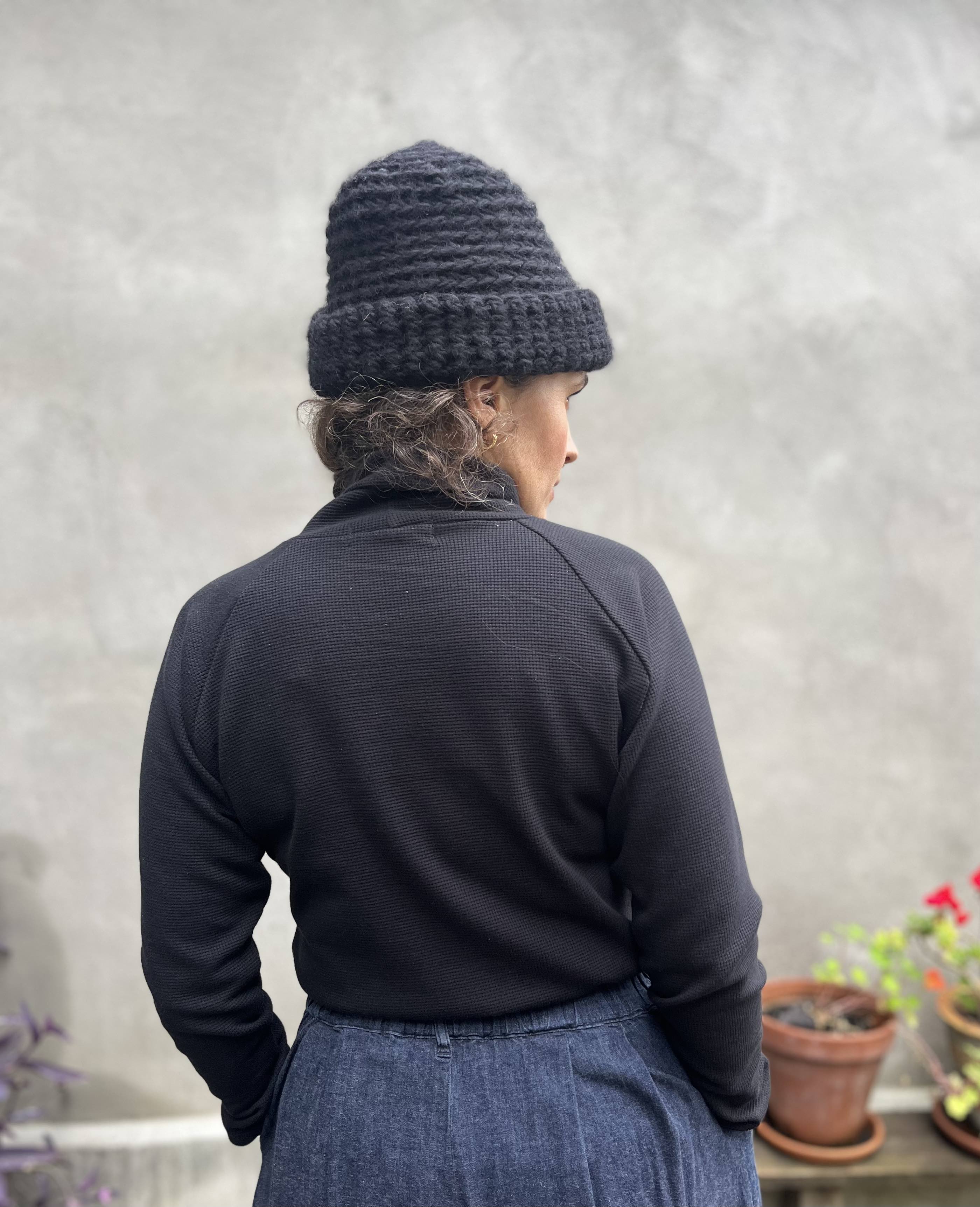 Col roulé raglan ORIS - Noir 100 % Coton certifié Oeko-tex