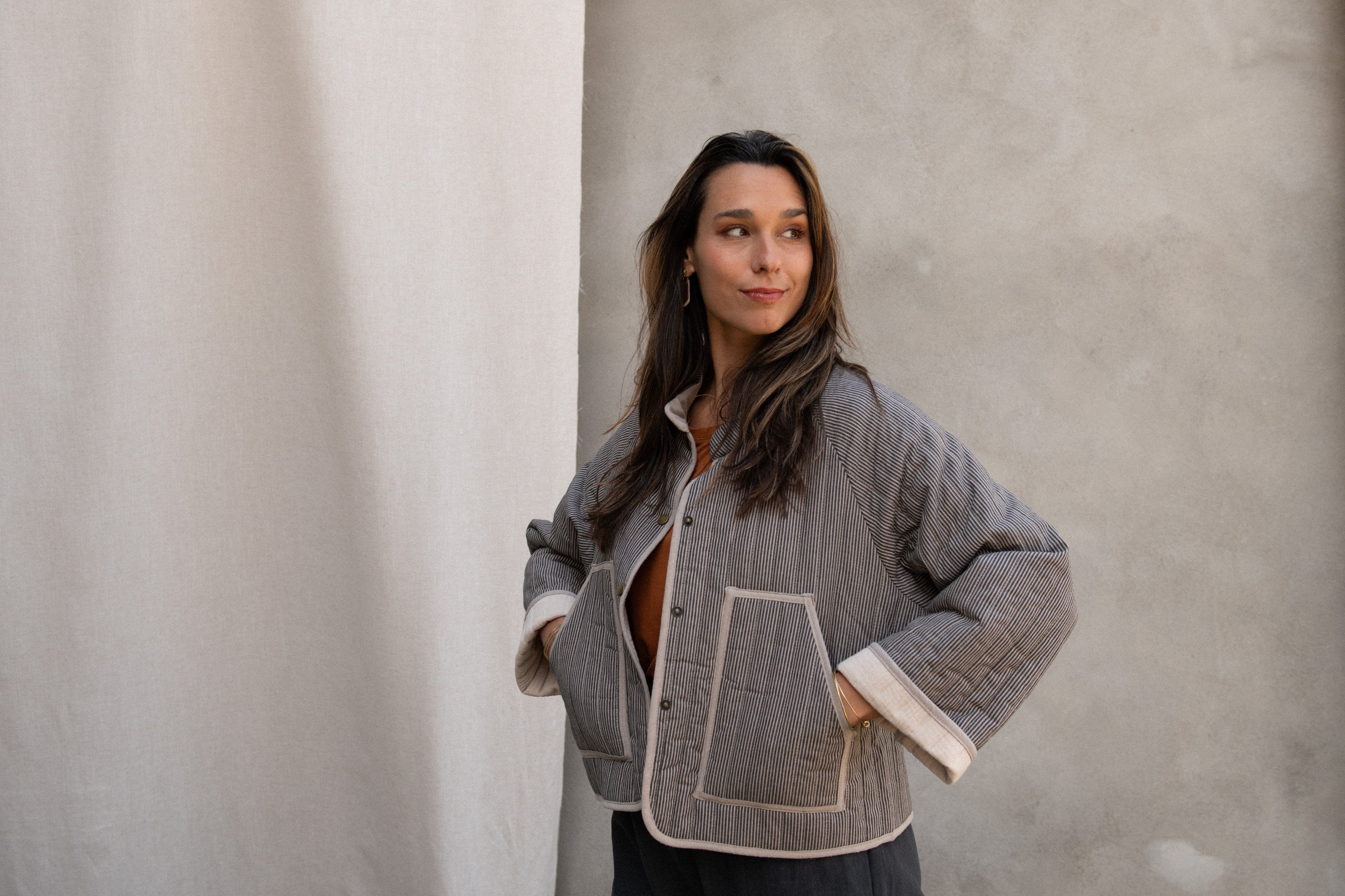 Veste Artemisia rayures taupes