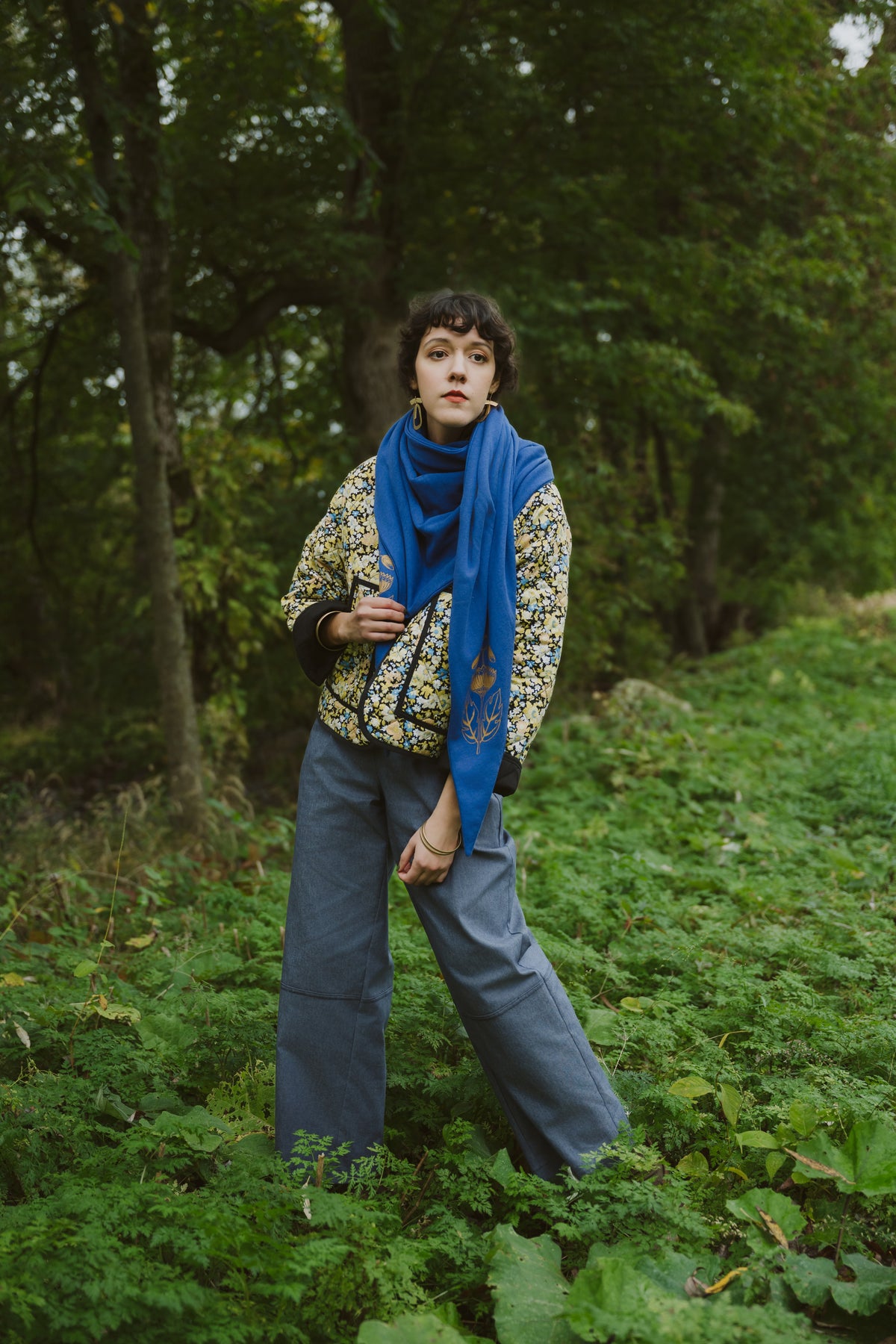 Foulard Ikebana -Cobalt
