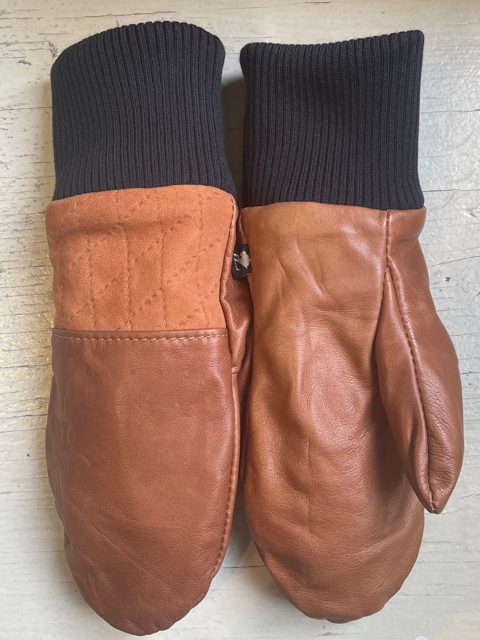 Mitaines Lhasa Quilt / cuir et suède recyclés - KAZAK -