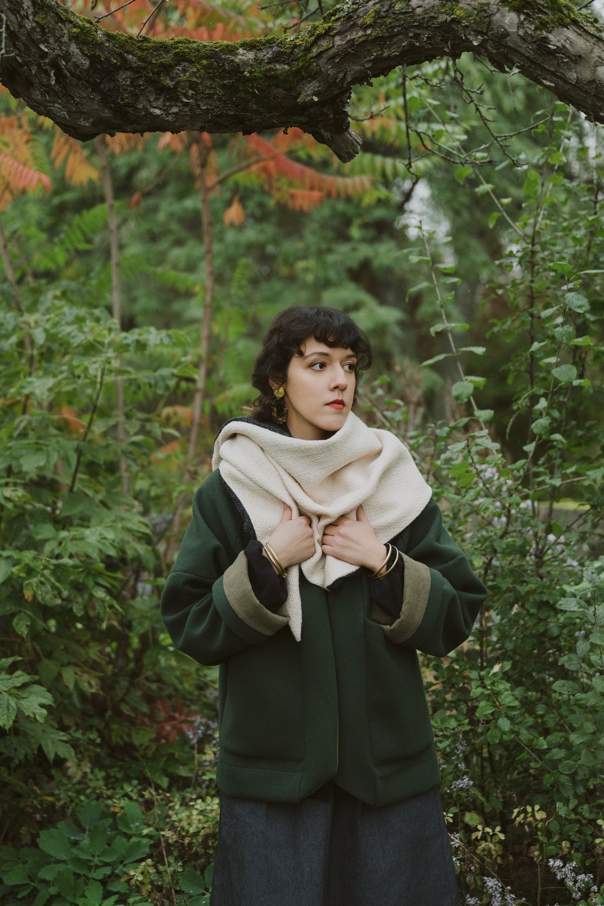 Veste Thuya -laine olive