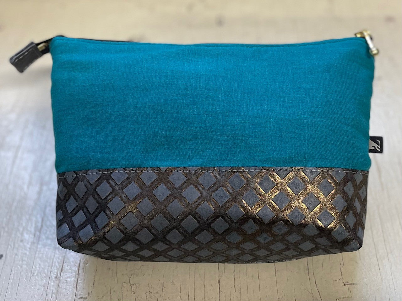 La Trousse - Retailles de tissu et cuir recyclé / Base à Carreaux - KAZAK -