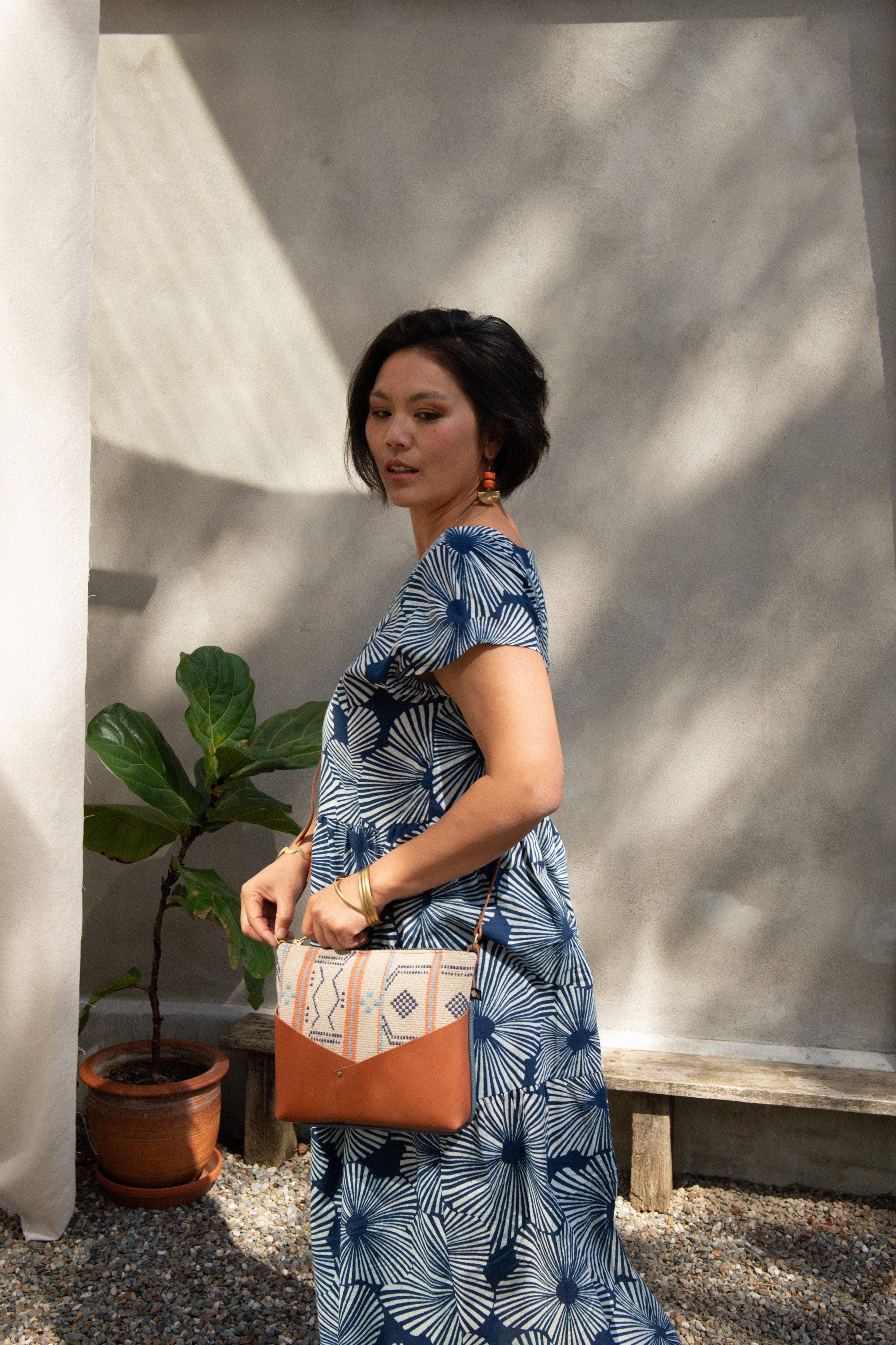 Sac Woodstock - Tissage Oran - mélange cuir recyclé et tannage végétal - KAZAK