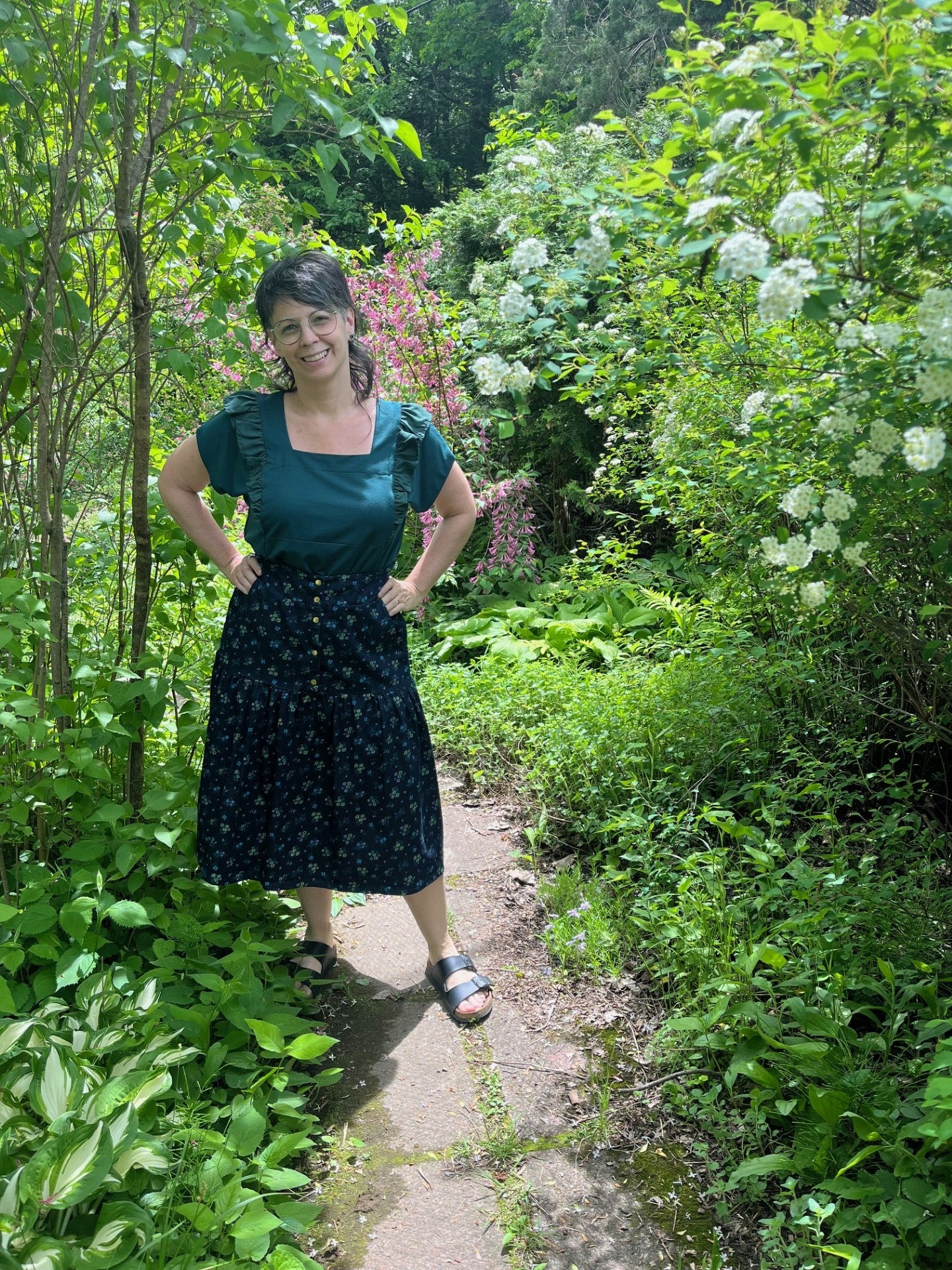 Jupe Campanule - Denim fleuri - KAZAK