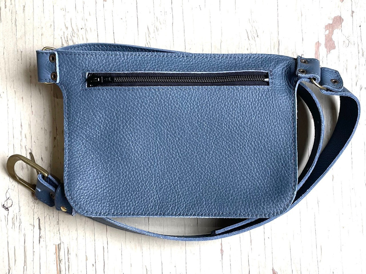 Ceinture pochette Hatley Bleu lavande en cuir recyclé