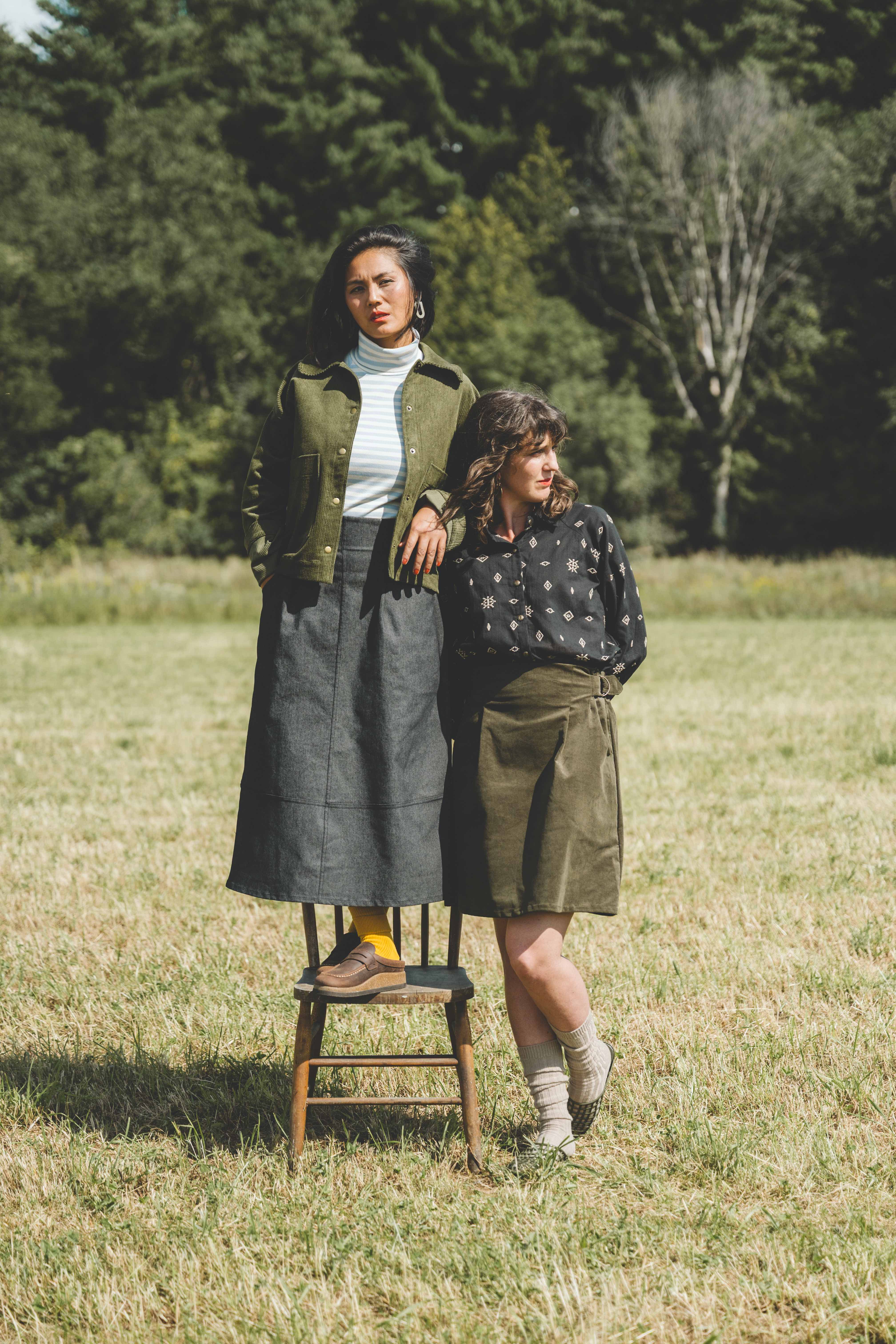 Jupe Berberis -corduroy olive