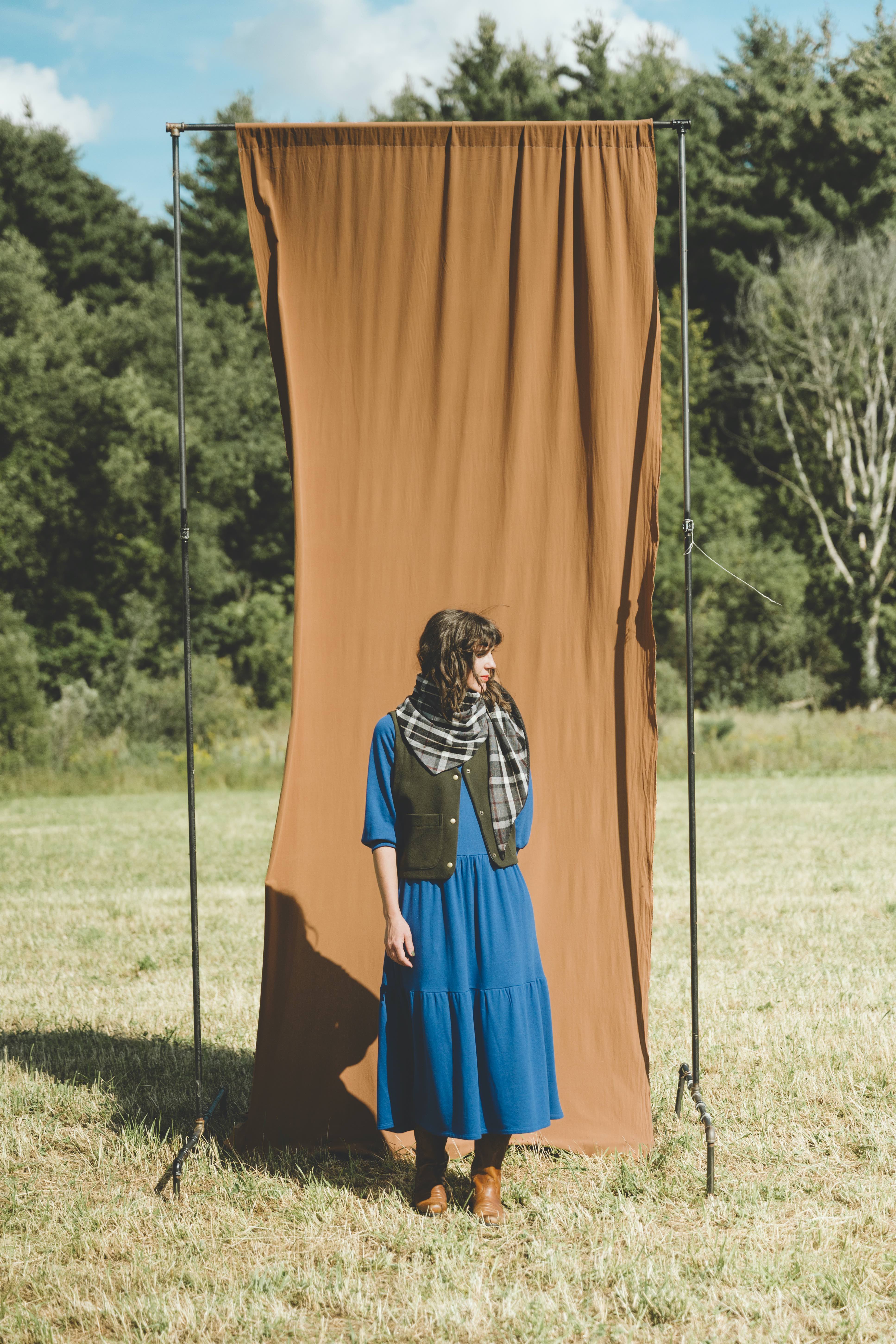 Foulard triangle carreaux