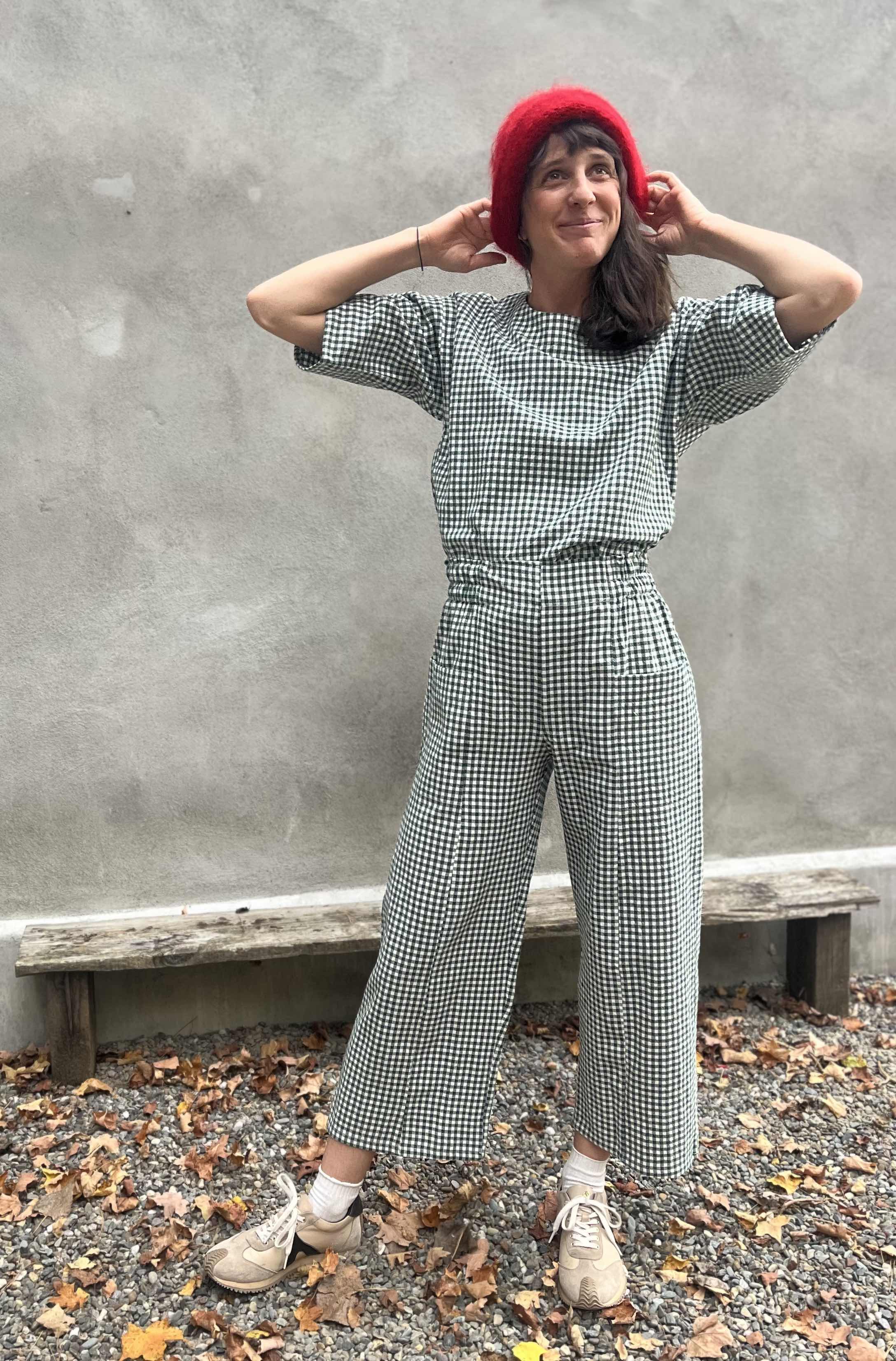 Pantalon Oléa Vichy forêt -Coton biologique