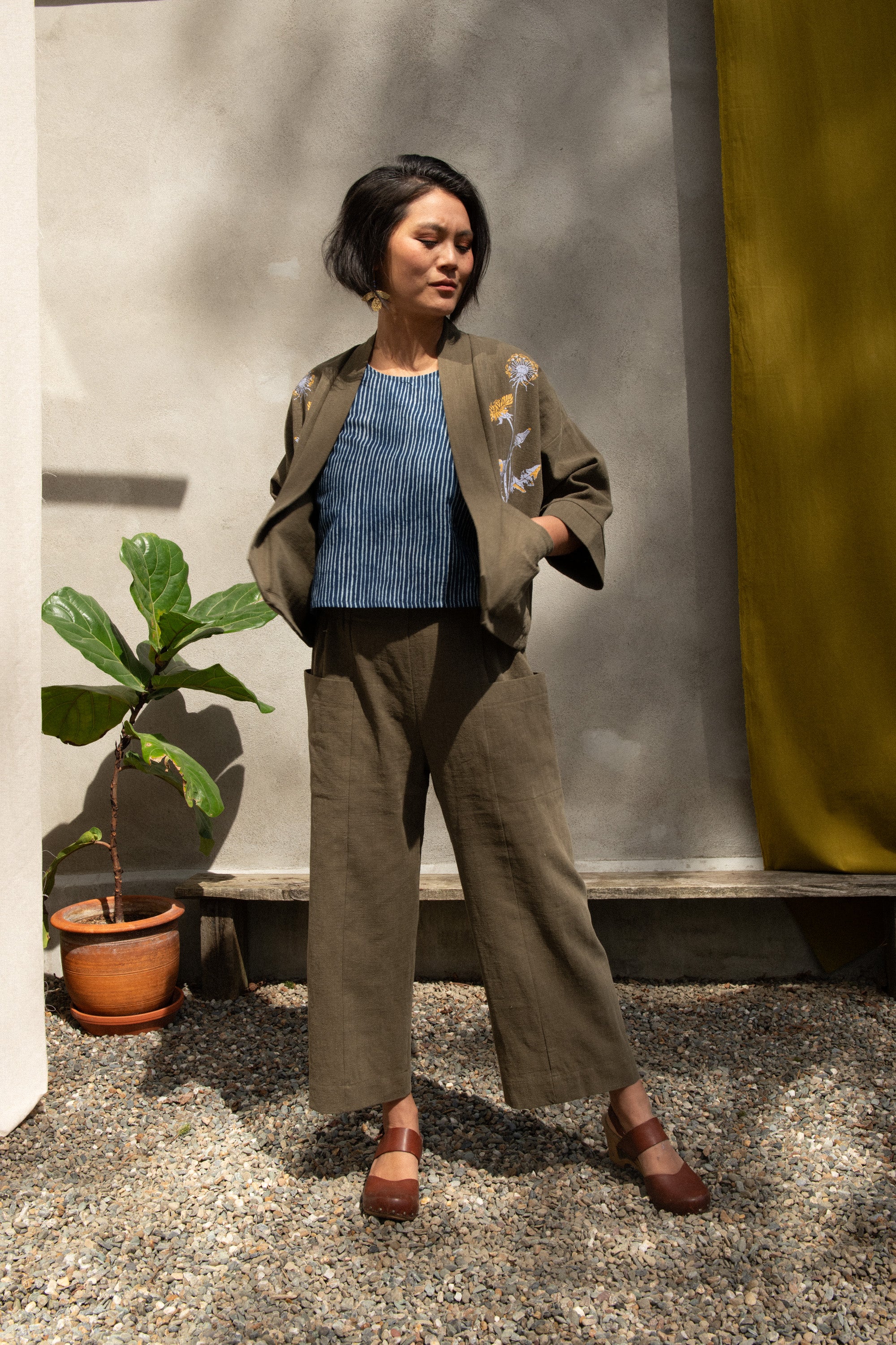 Pantalon Pétunia Olive Ramie