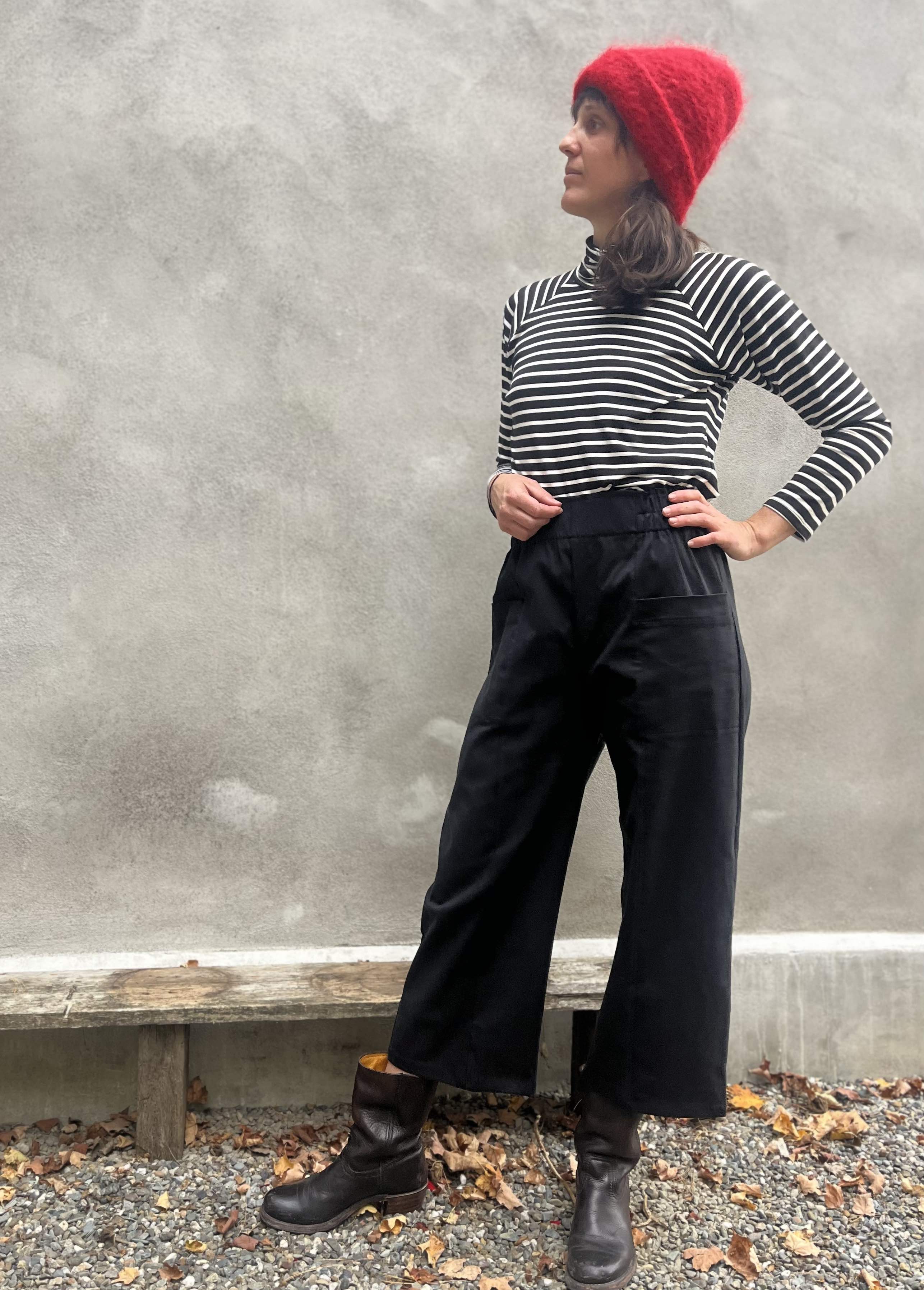 Pantalon Oléa Noir -Lyocell coton OEKOTEX