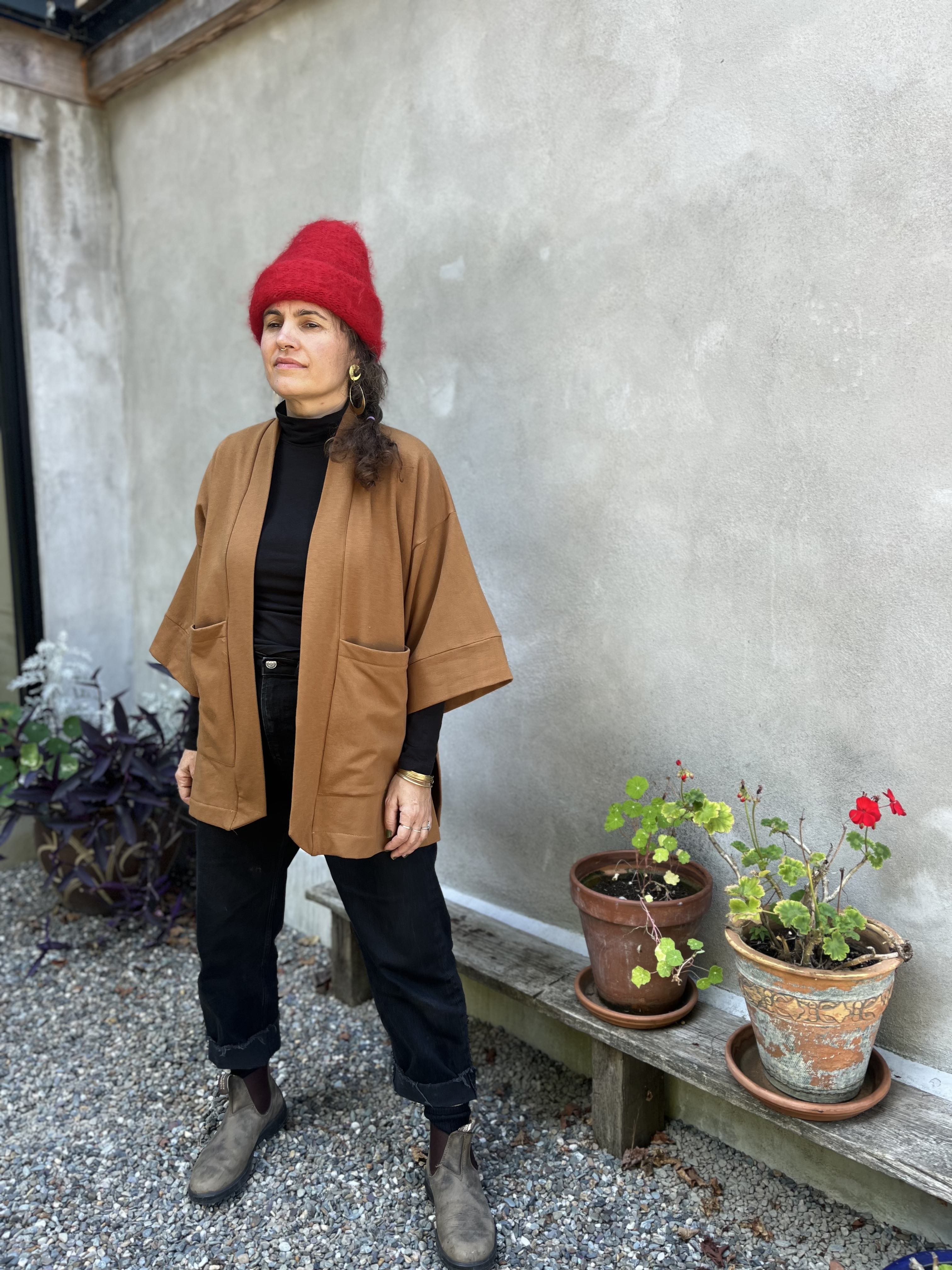 Veste Kimono CYDONIA TECK -bambou & coton OEKOTEX