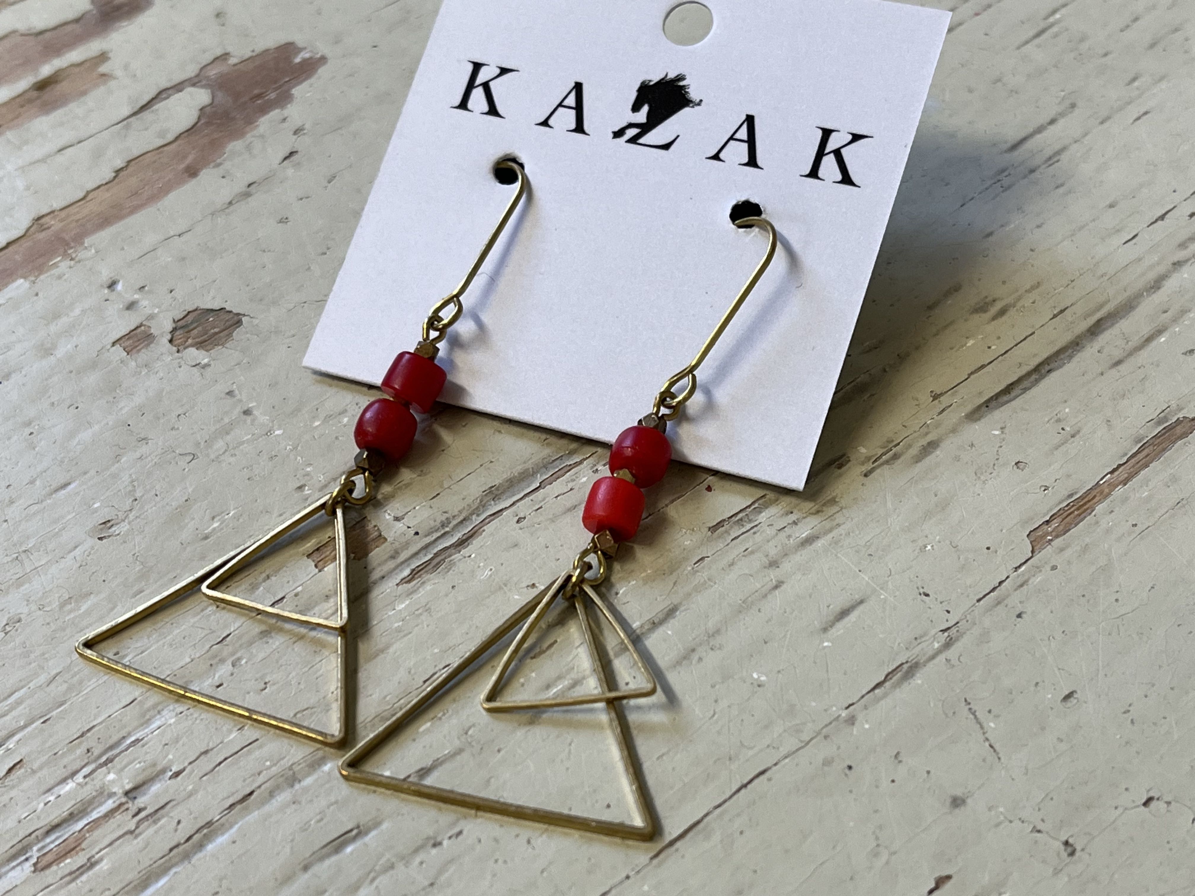 Boucles d'oreilles Appold Corail et Jade