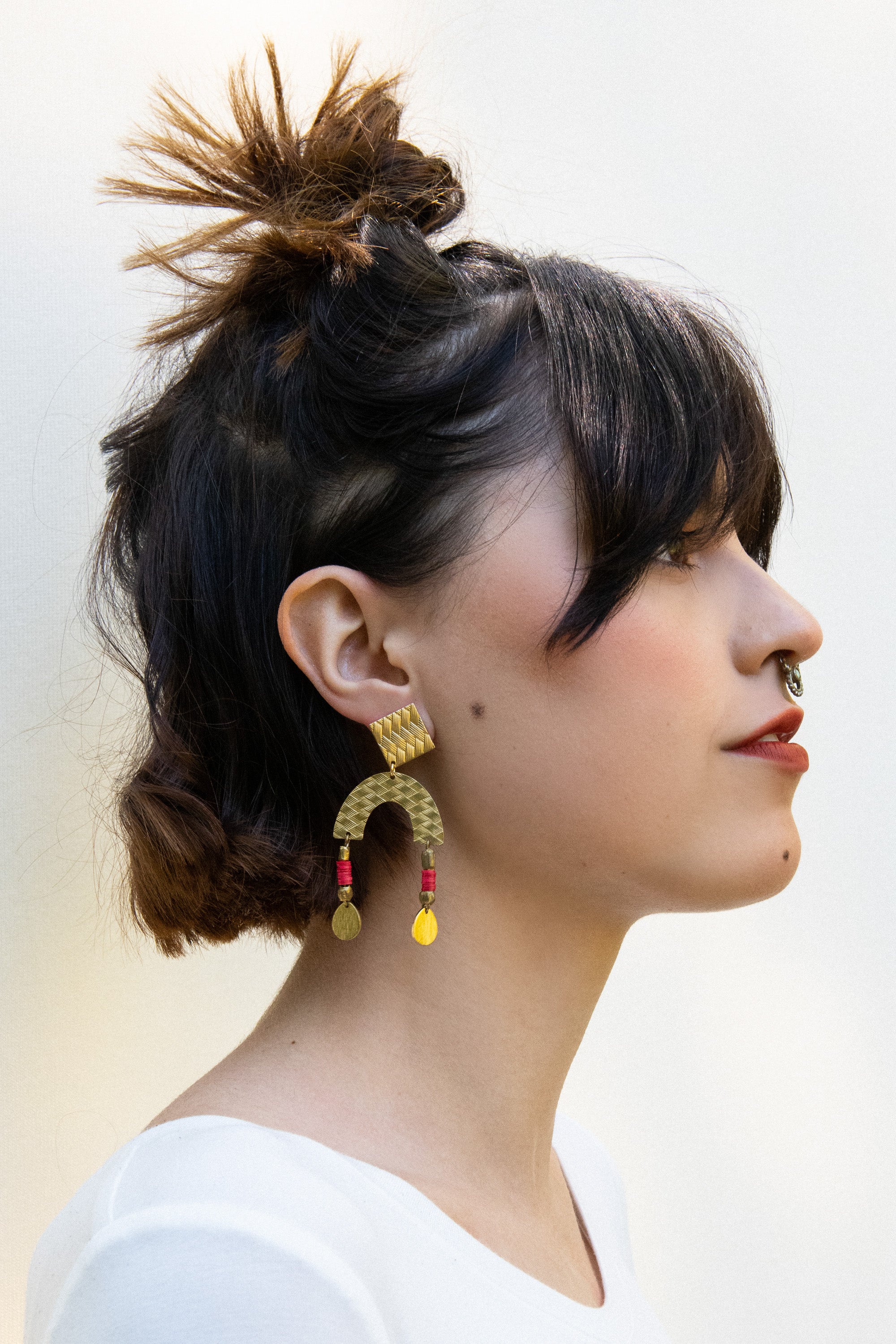 Boucles d'oreilles Odessa, Couleurs Bordeaux/Noir