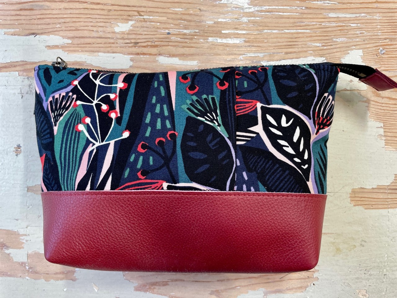 La Trousse - Retailles de tissu et cuir recyclé / dark jungle- KAZAK
