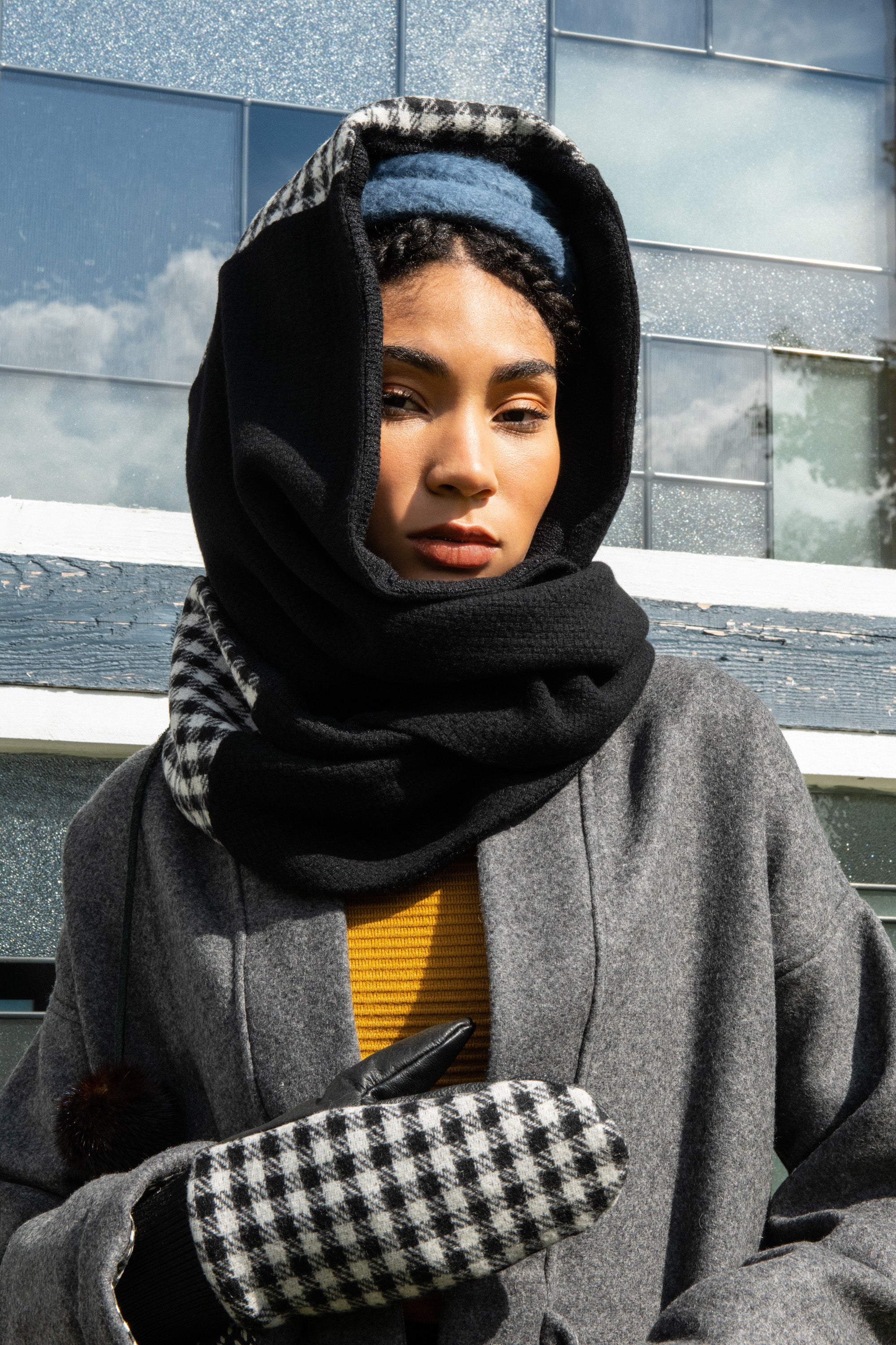 Foulard Indiana Vichy Pompons