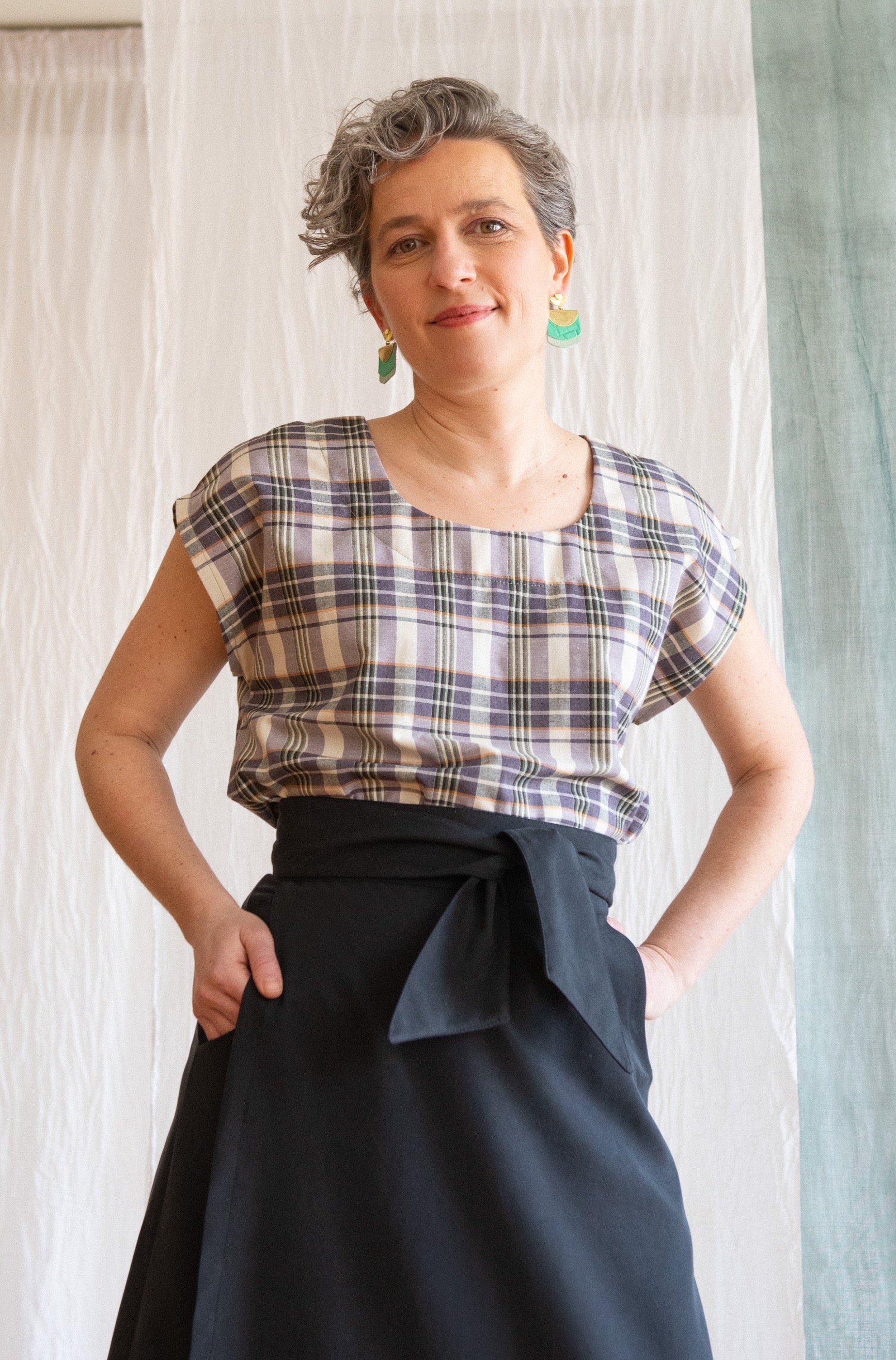 Top Augusta - Carreaux japonais - KAZAK