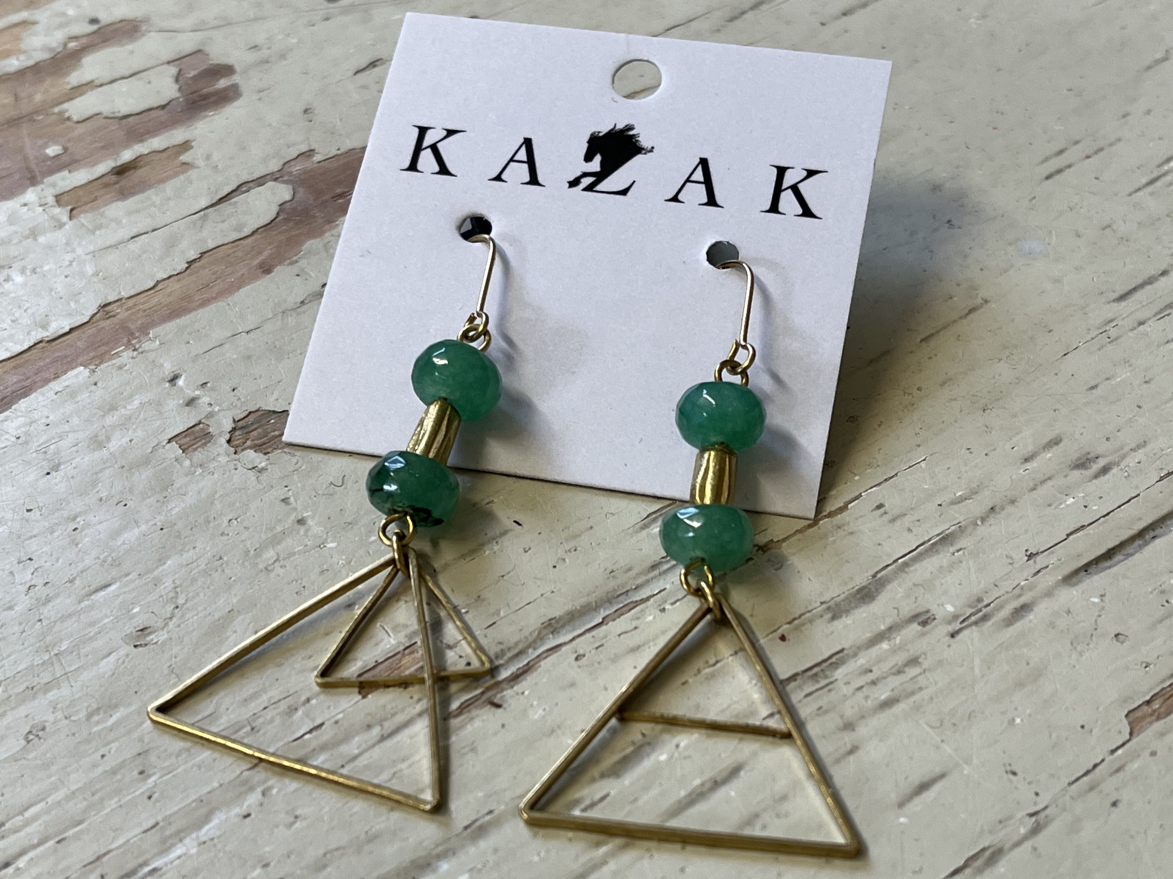 Boucles d'oreilles Appold Corail et Jade