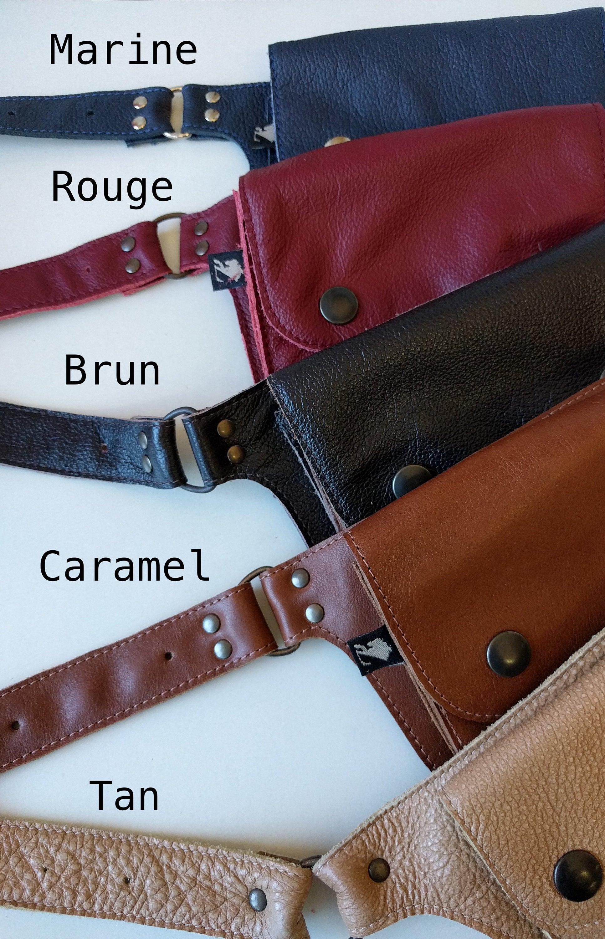Ceinture pochette Double en cuir recyclé - Caramel - KAZAK