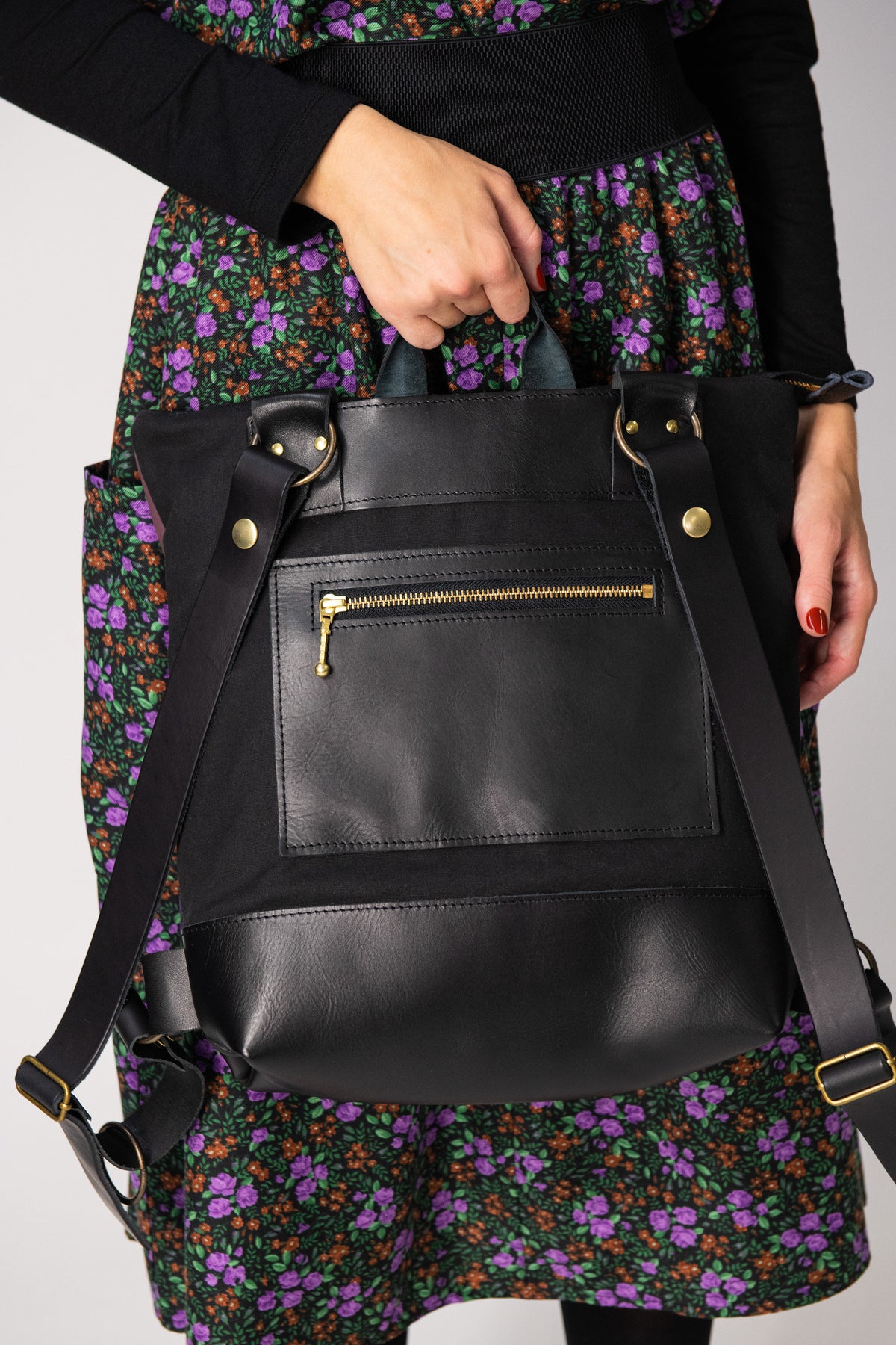 Sac à dos Atwood pour portable - Cuir Taupe & noir