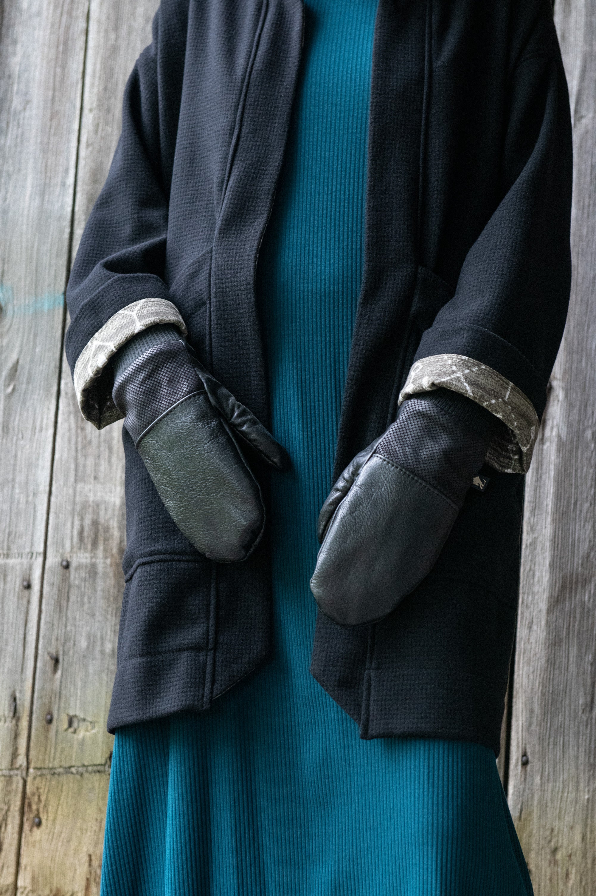 Mitaines Lhasa Pointillé / cuir recyclé - KAZAK