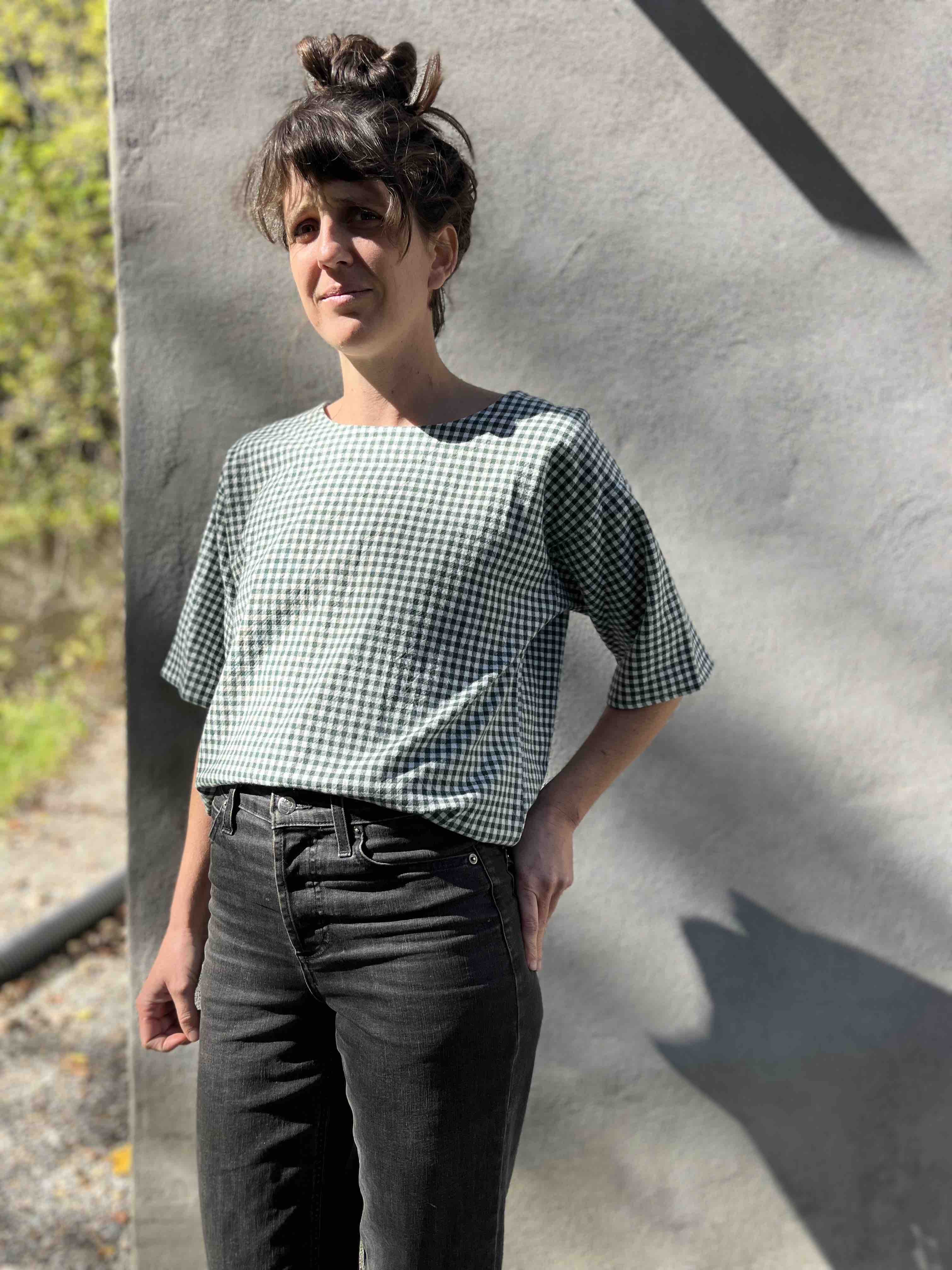Top Abélia - Vichy forêt  100 % coton biologique