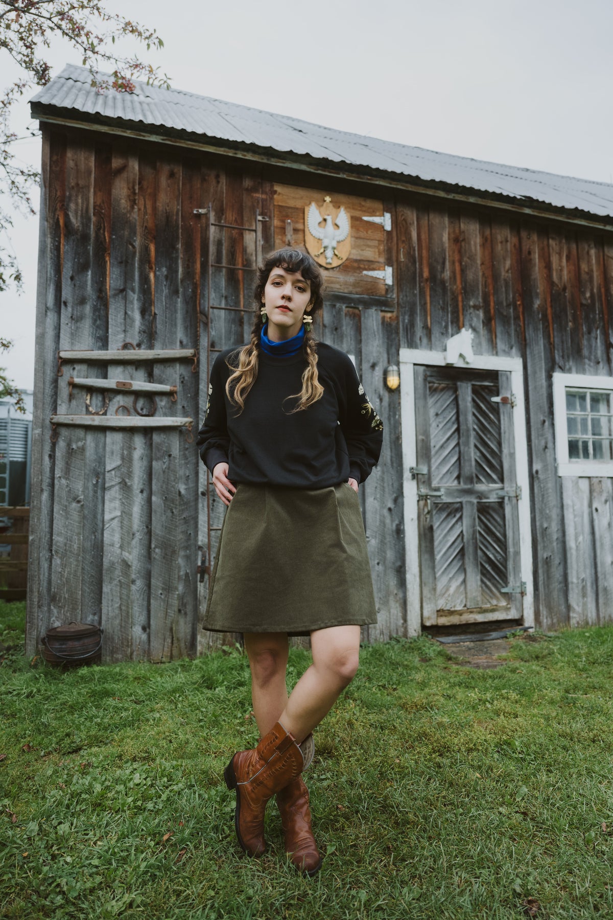 Jupe Berberis -corduroy Kaki